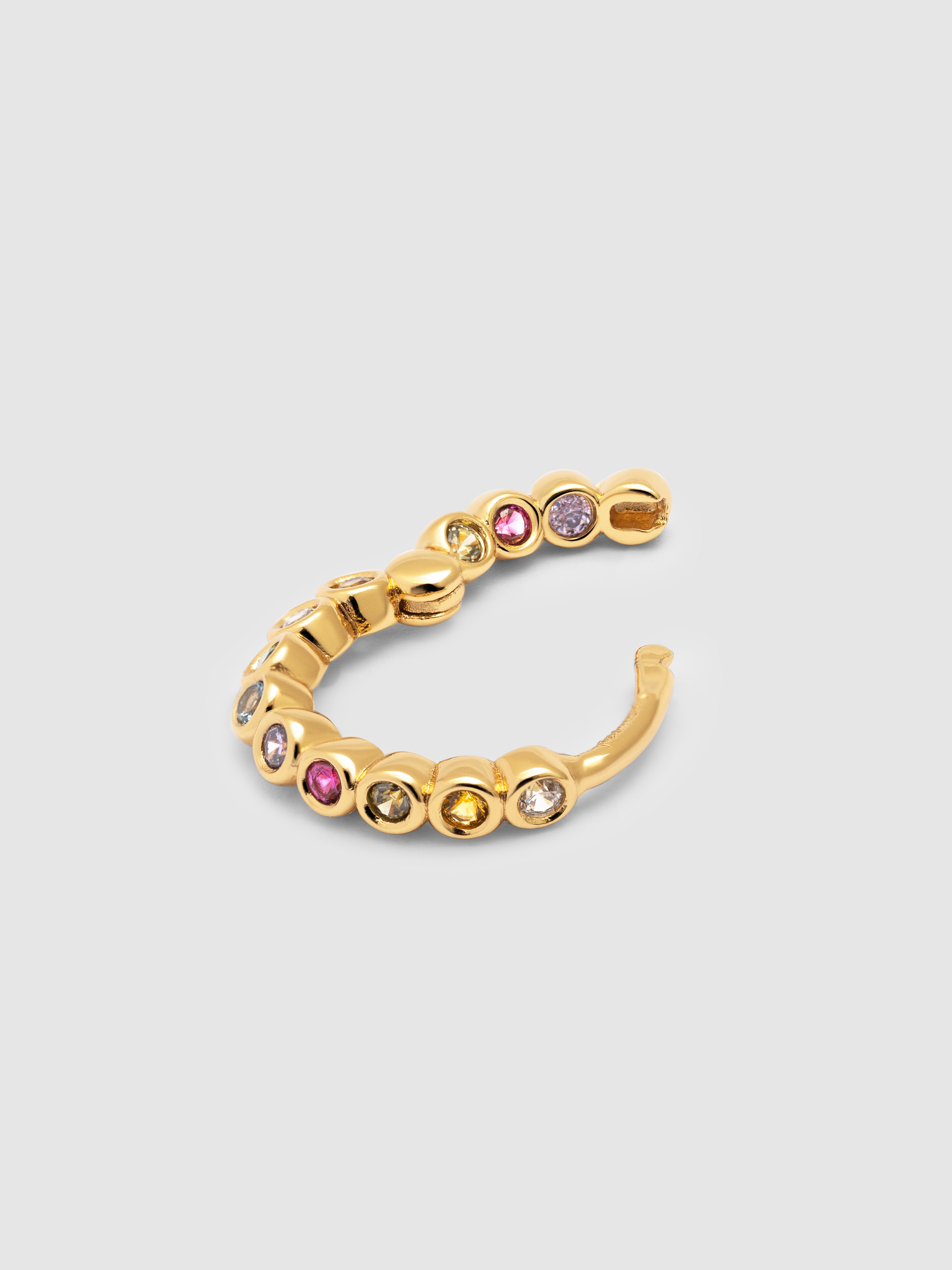Brinco Individual de Argola Orbit de Ligas Metálicas Banhado a Ouro Multicolor-4