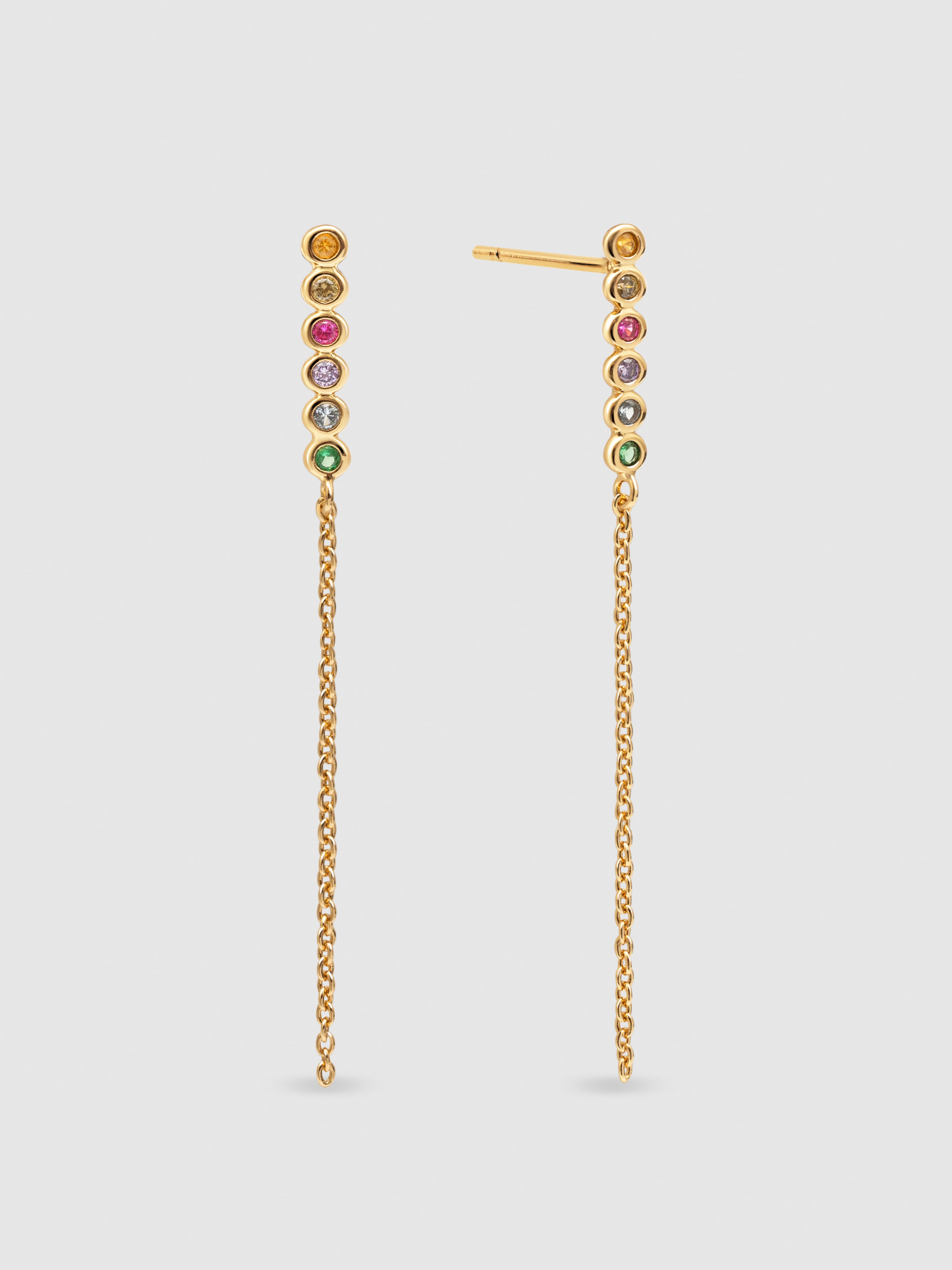 Brincos Orbit de Liga de Metais Banhados a Ouro Multicolor-1