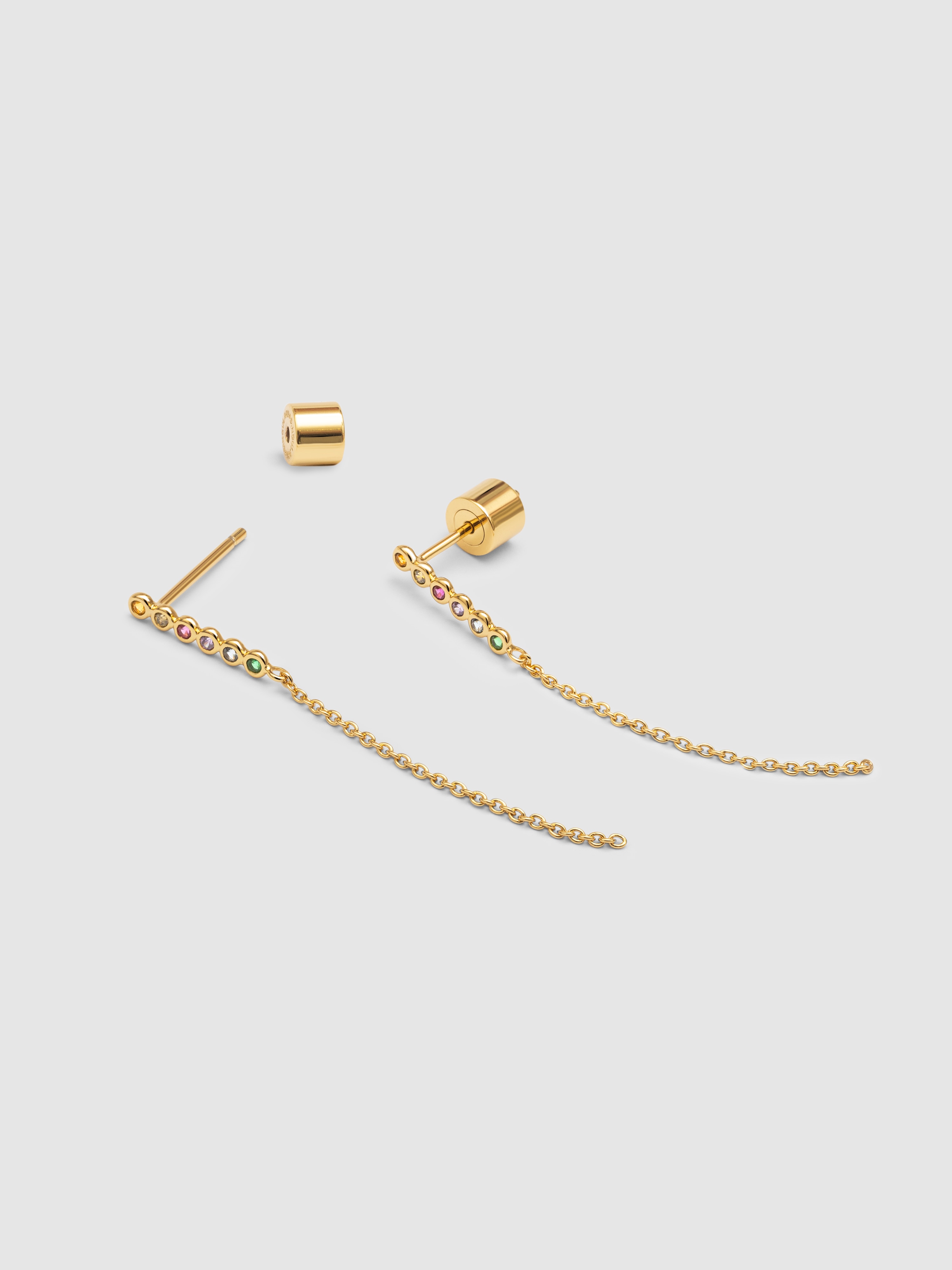 Brincos Orbit de Liga de Metais Banhados a Ouro Multicolor-3