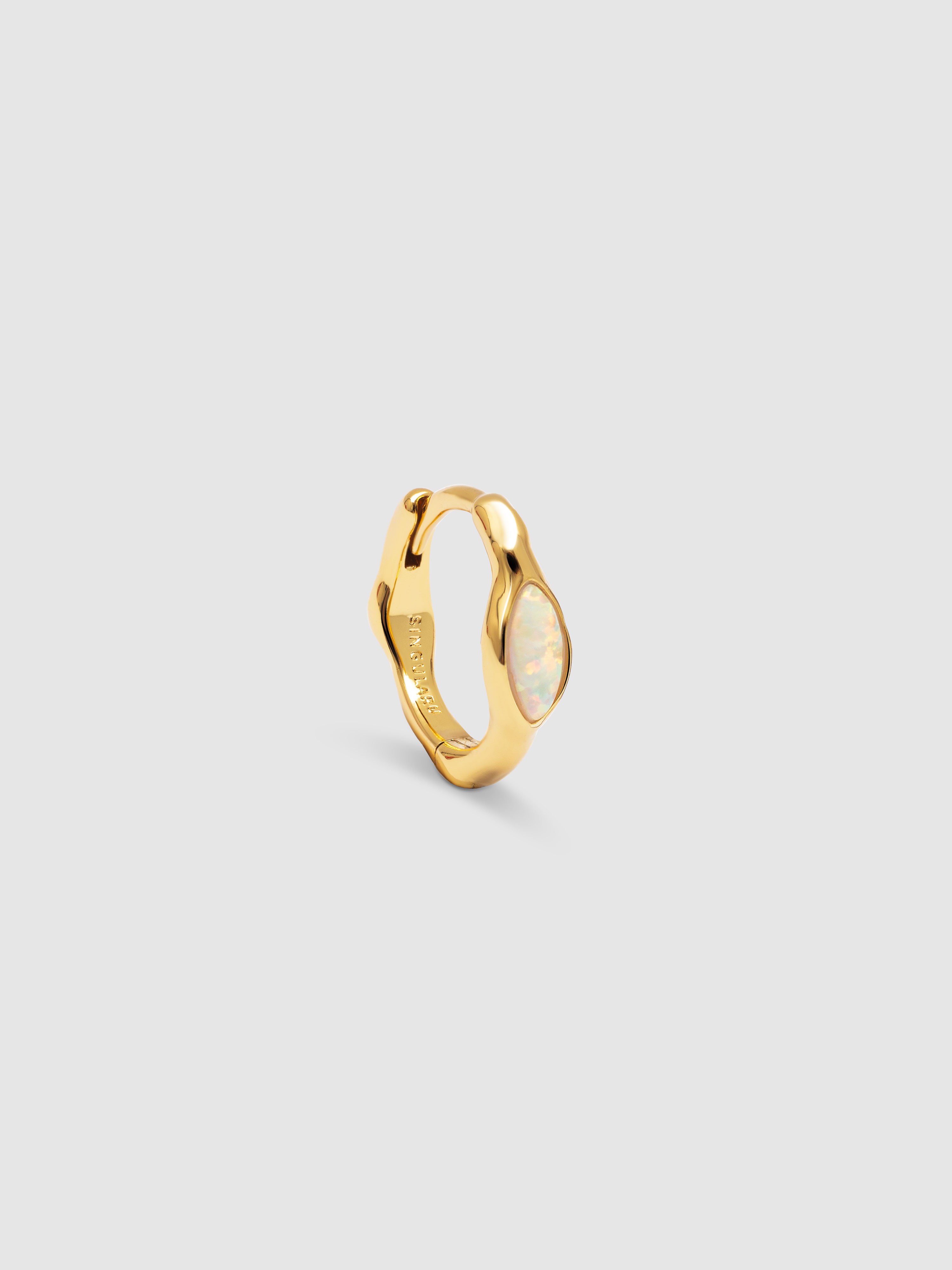 Brinco Individual de Argola Hope de Liga de Metais Banhado a Ouro Dourado-1