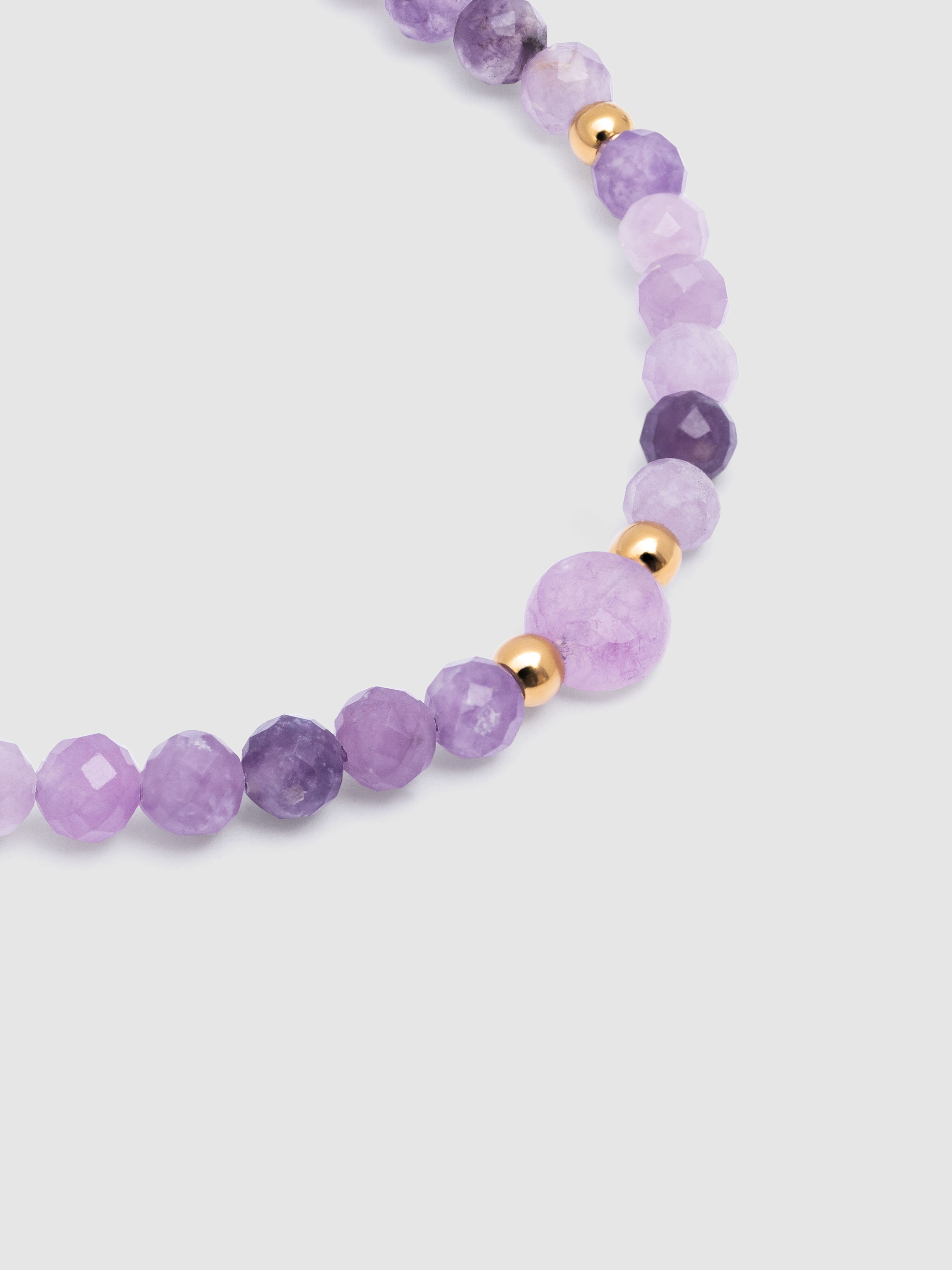 Pulseira de Corrente Amulet Ametista de Aço Banhado a Ouro Roxo-3