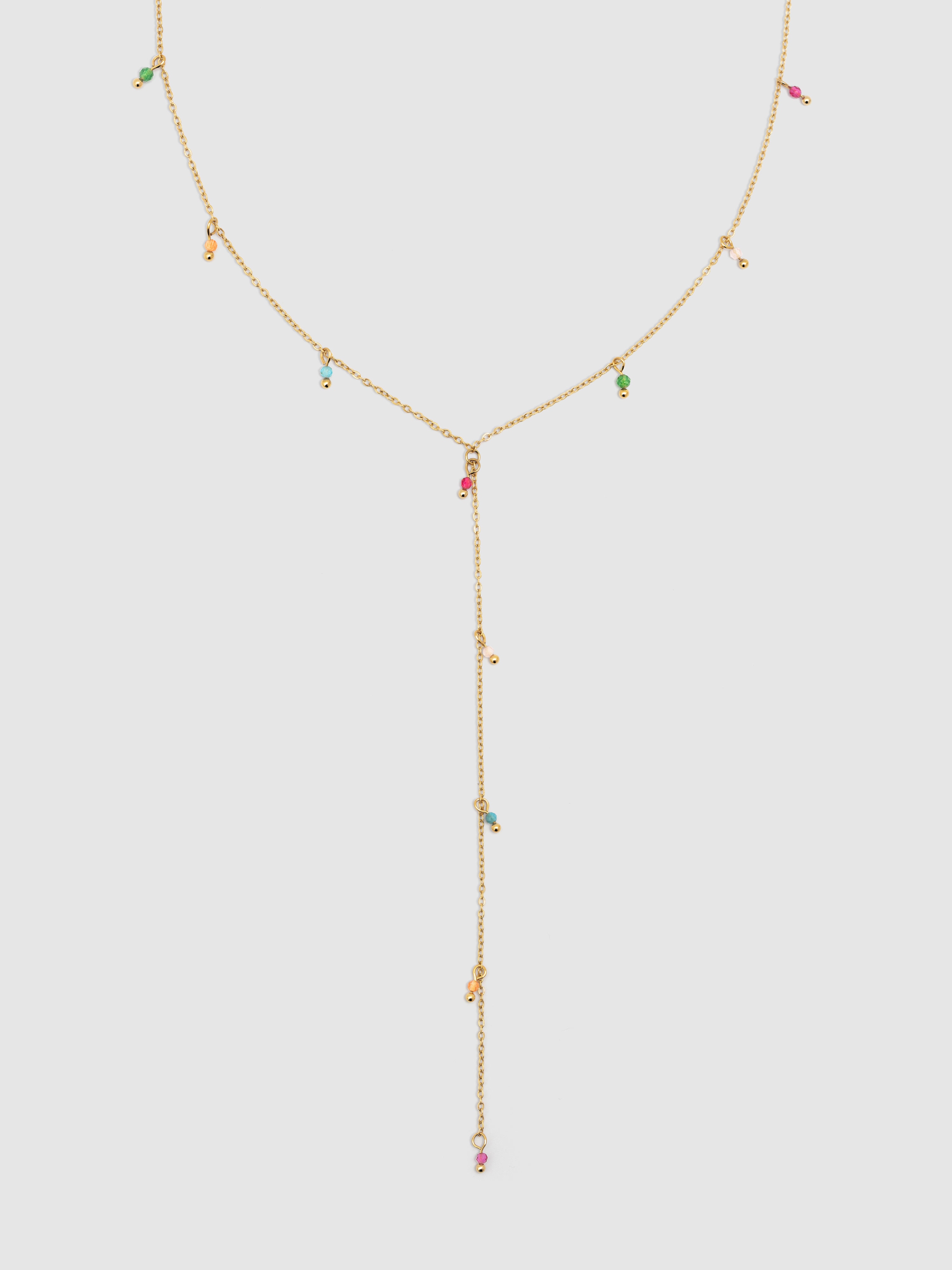 Imagem 0 de Colar e Mini Stone Colors de Aço Banhado a Ouro