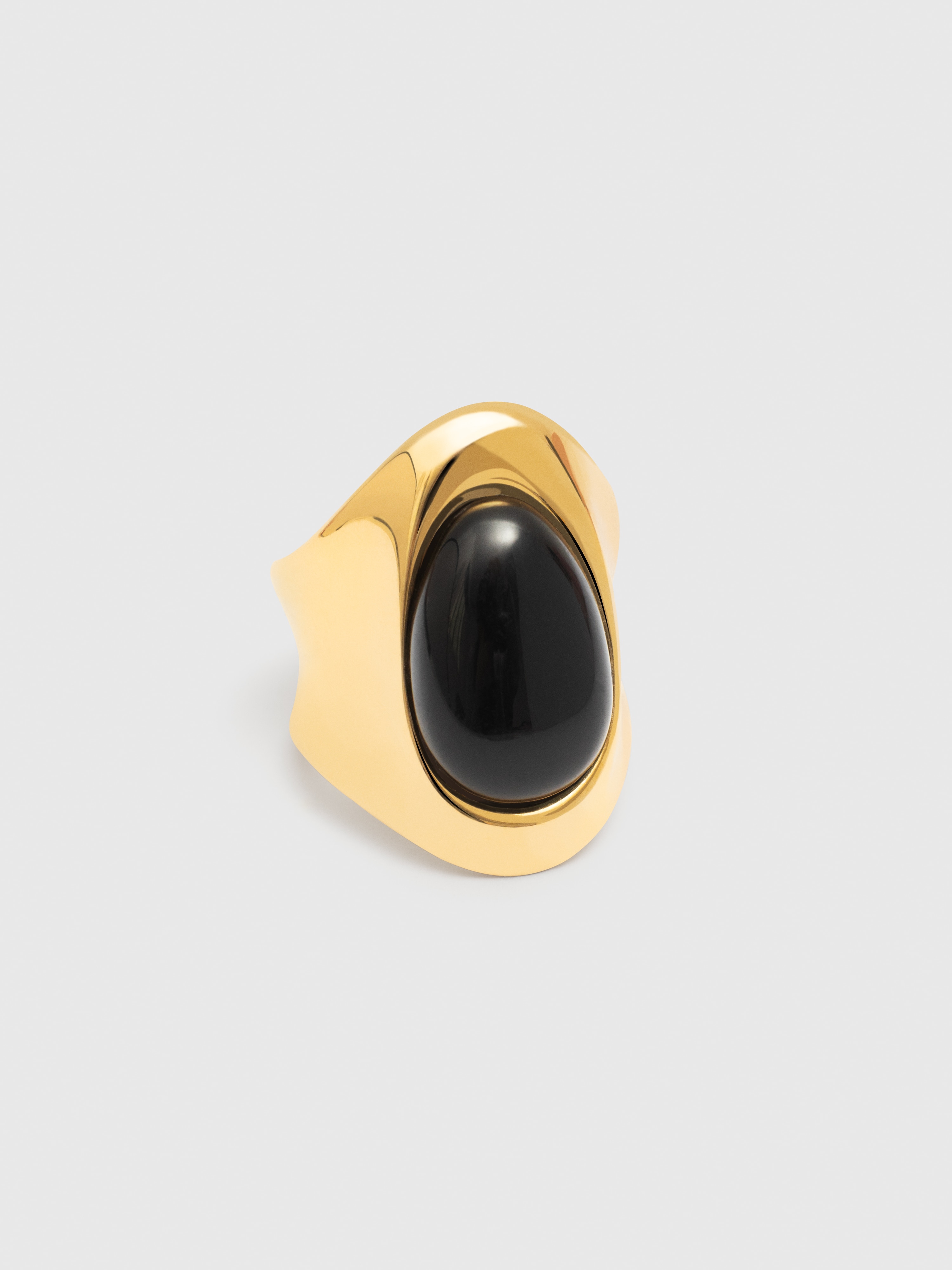 Imagem 0 de Anel My Maxi Stone de Aço Banhado a Ouro