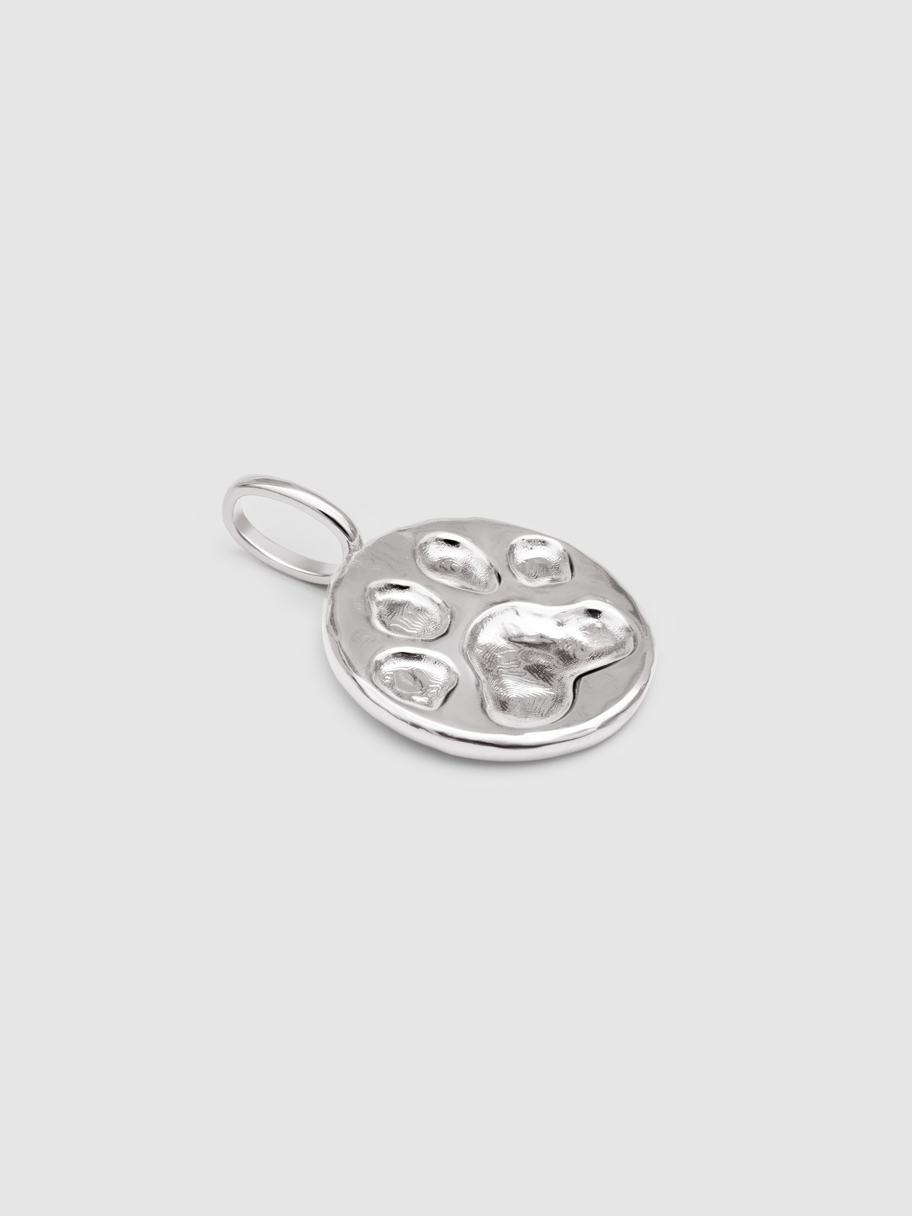 Charm Pegada de Liga de Metais Banhada em Ródio Prateado-3