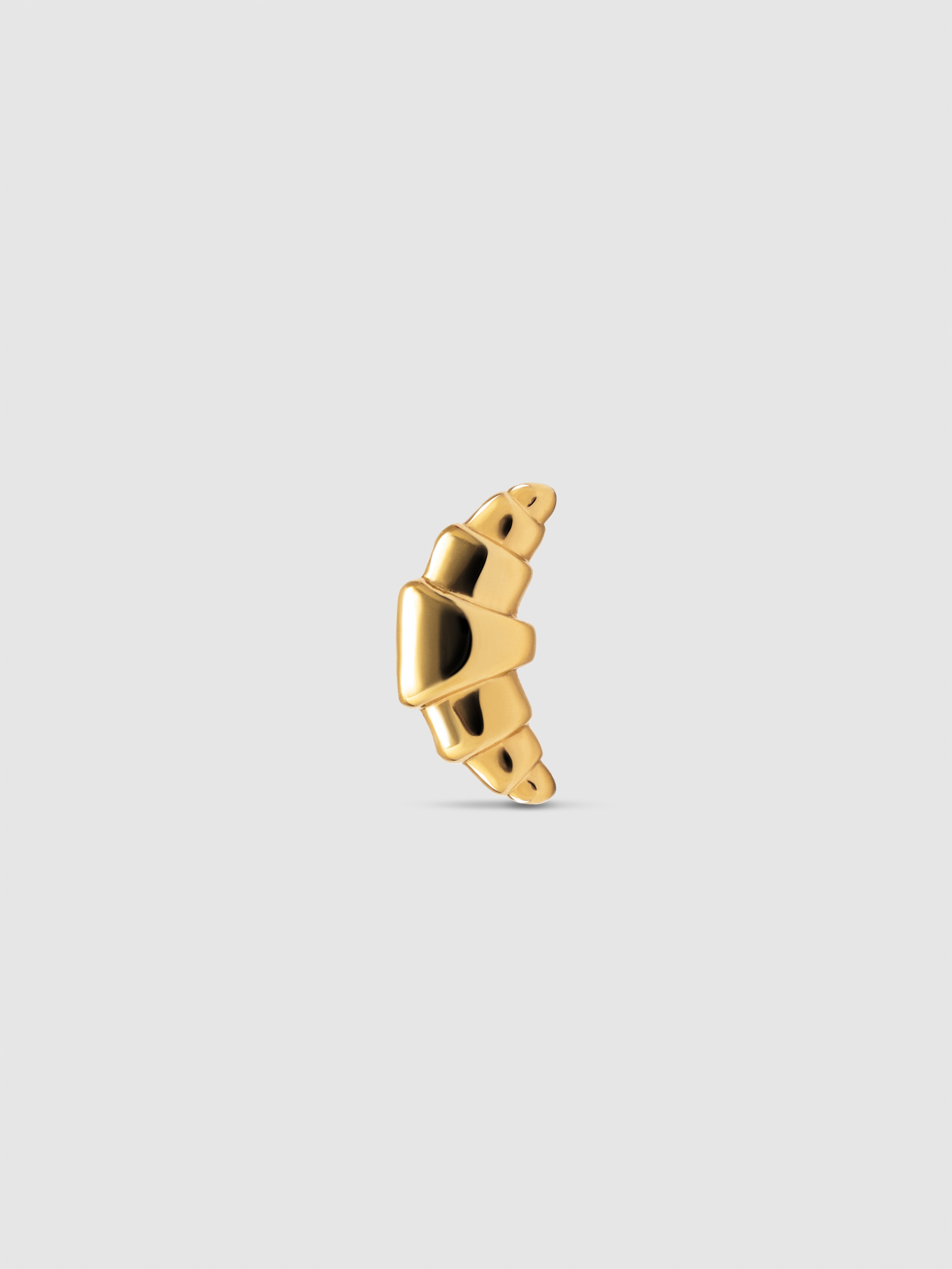 Brinco Individual Croissant de Liga de Metais Banhado a Ouro Dourado-1
