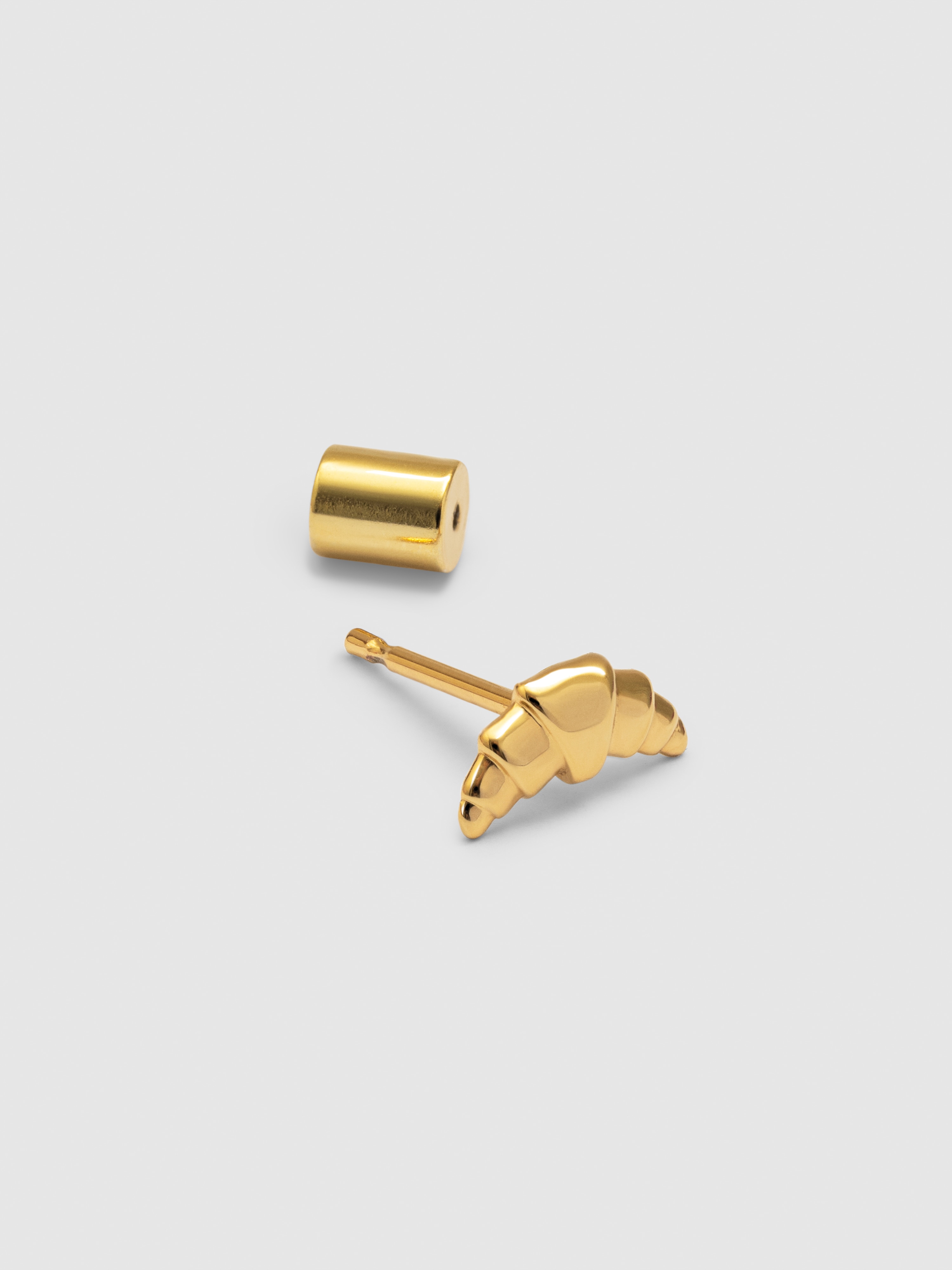 Brinco Individual Croissant de Liga de Metais Banhado a Ouro Dourado-4