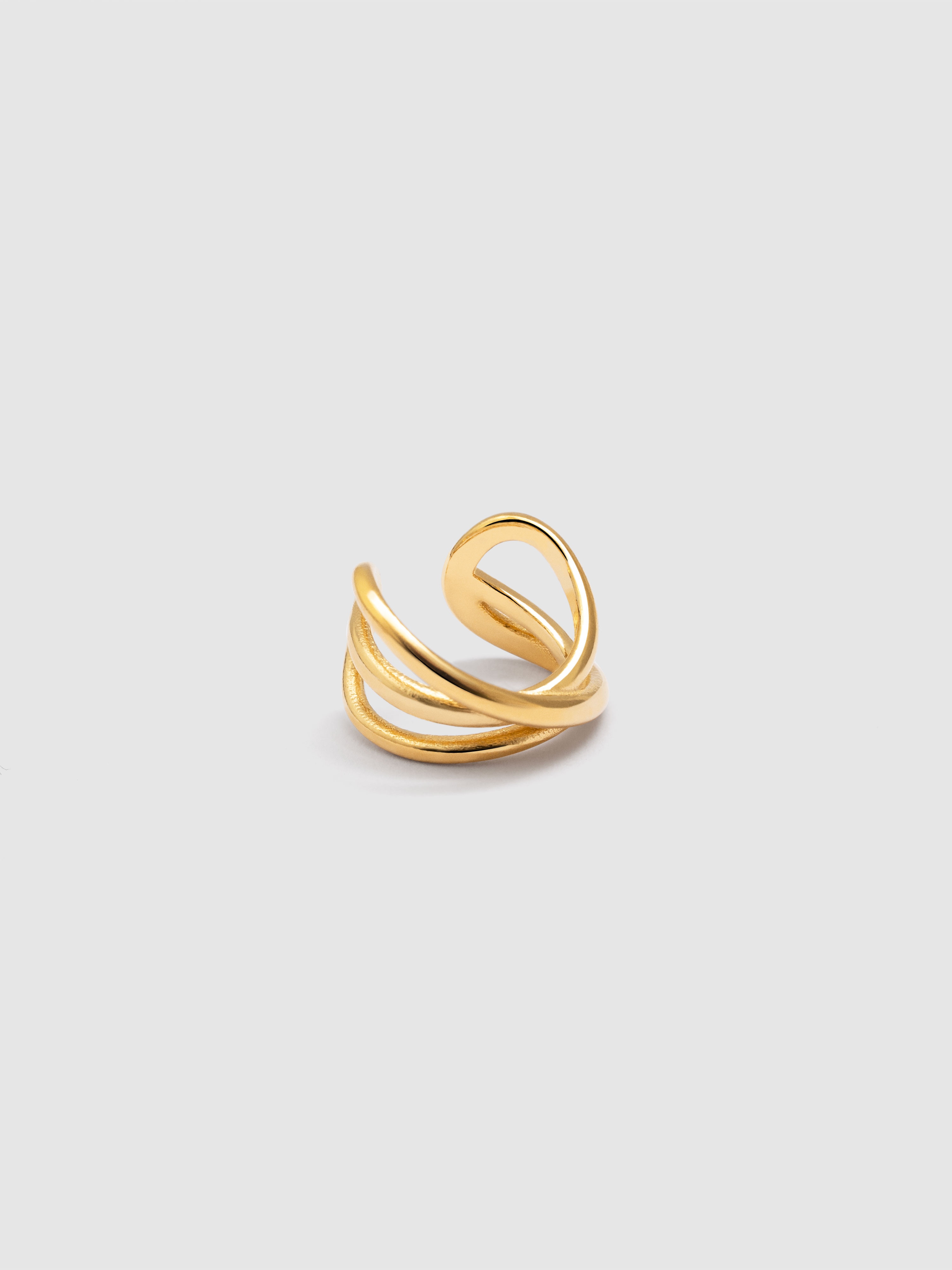 Imagem 0 de Brinco Individual Ear Cuff Triple Cross de Liga de Metais Banhado a Ouro