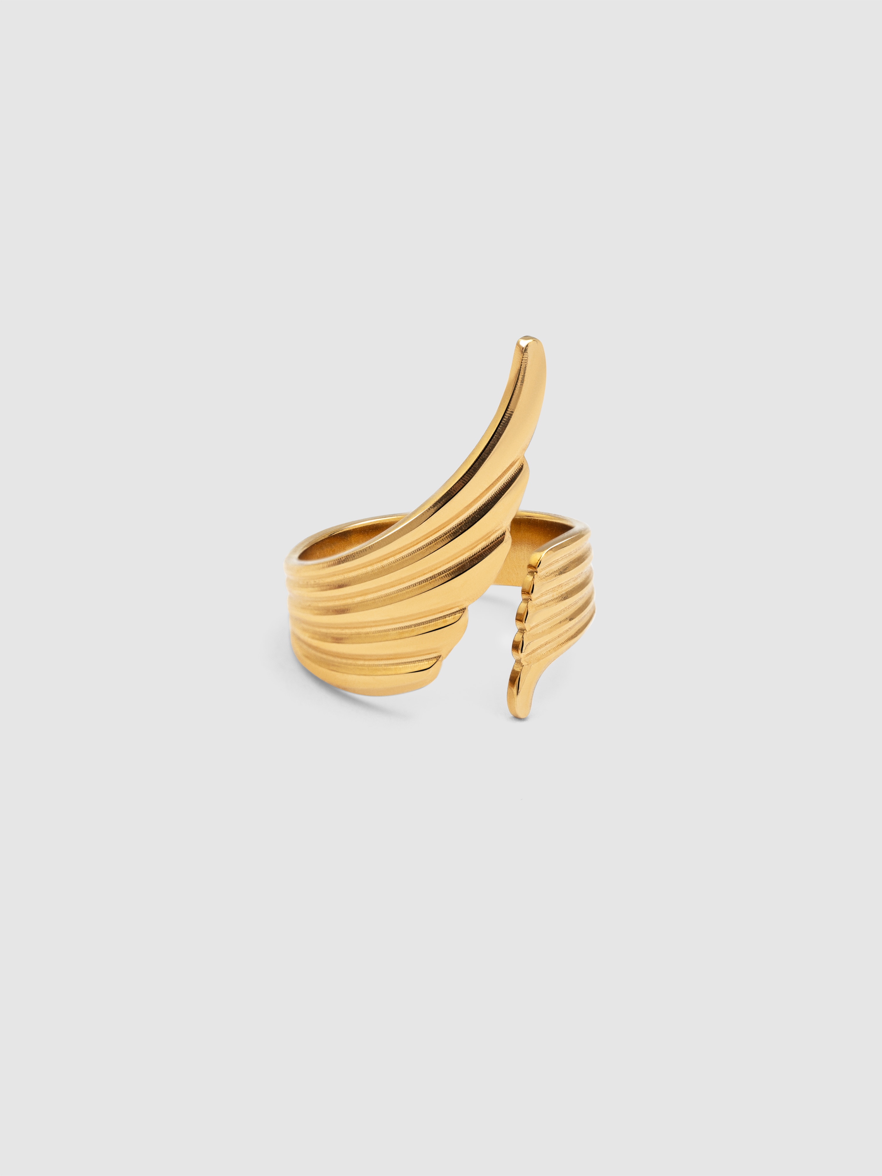 Anel Dove de Aço Banhado a Ouro Dourado-1