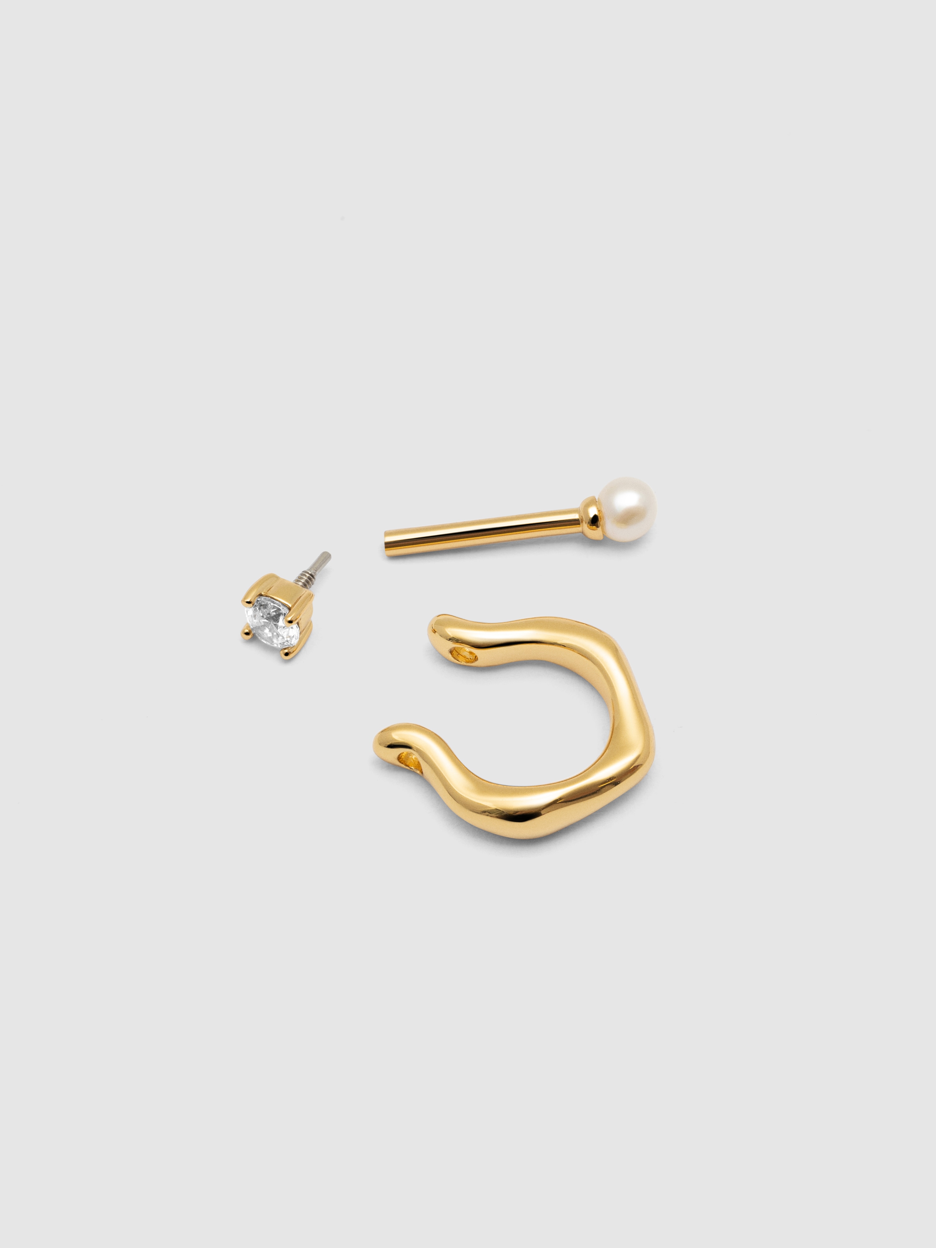 Piercing Pérola e Spark de Liga de Metais Banhado a Ouro Ouro-3