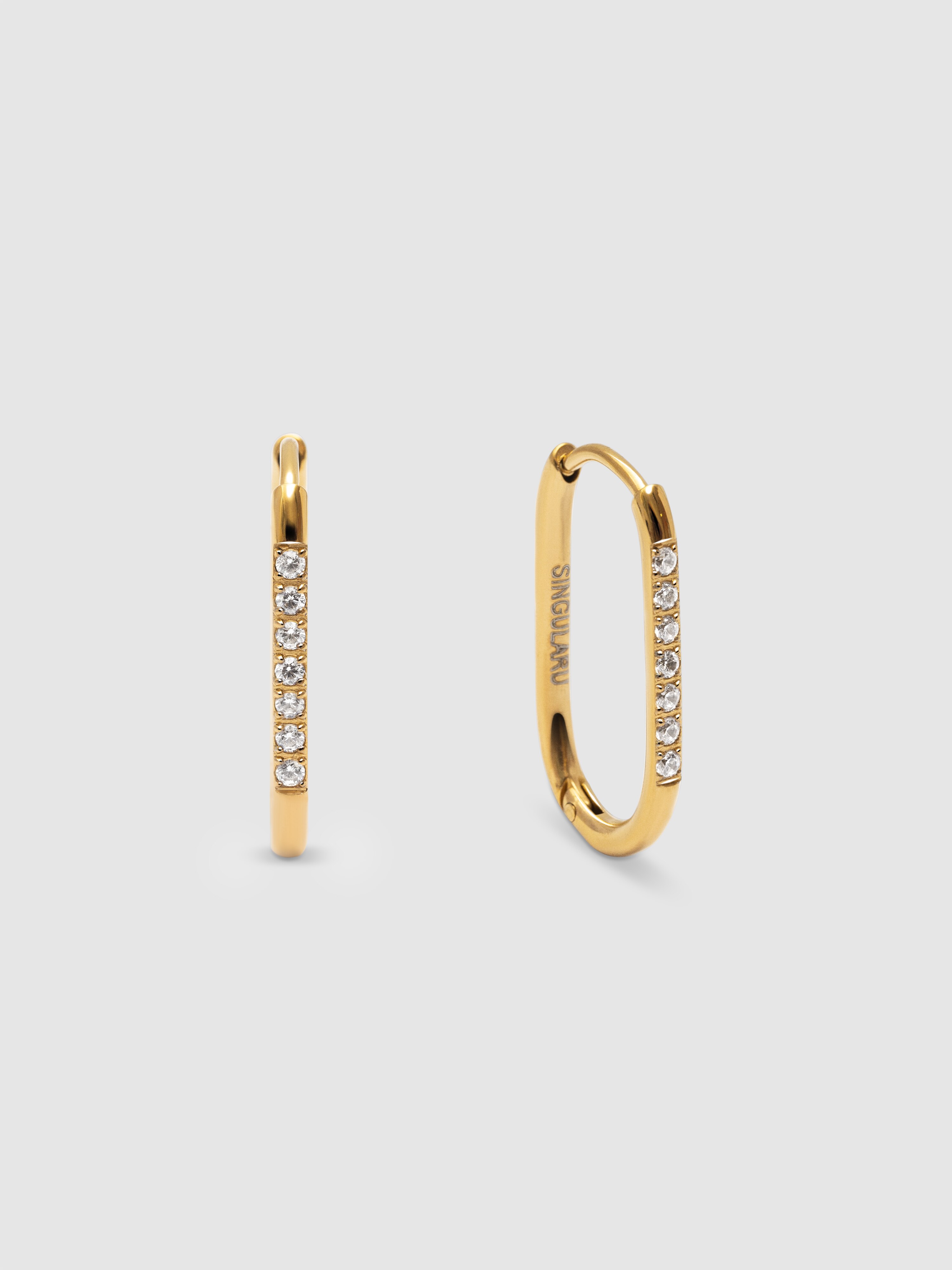Brincos de Argola Bibi de Aço Banhado a Ouro Dourado-1