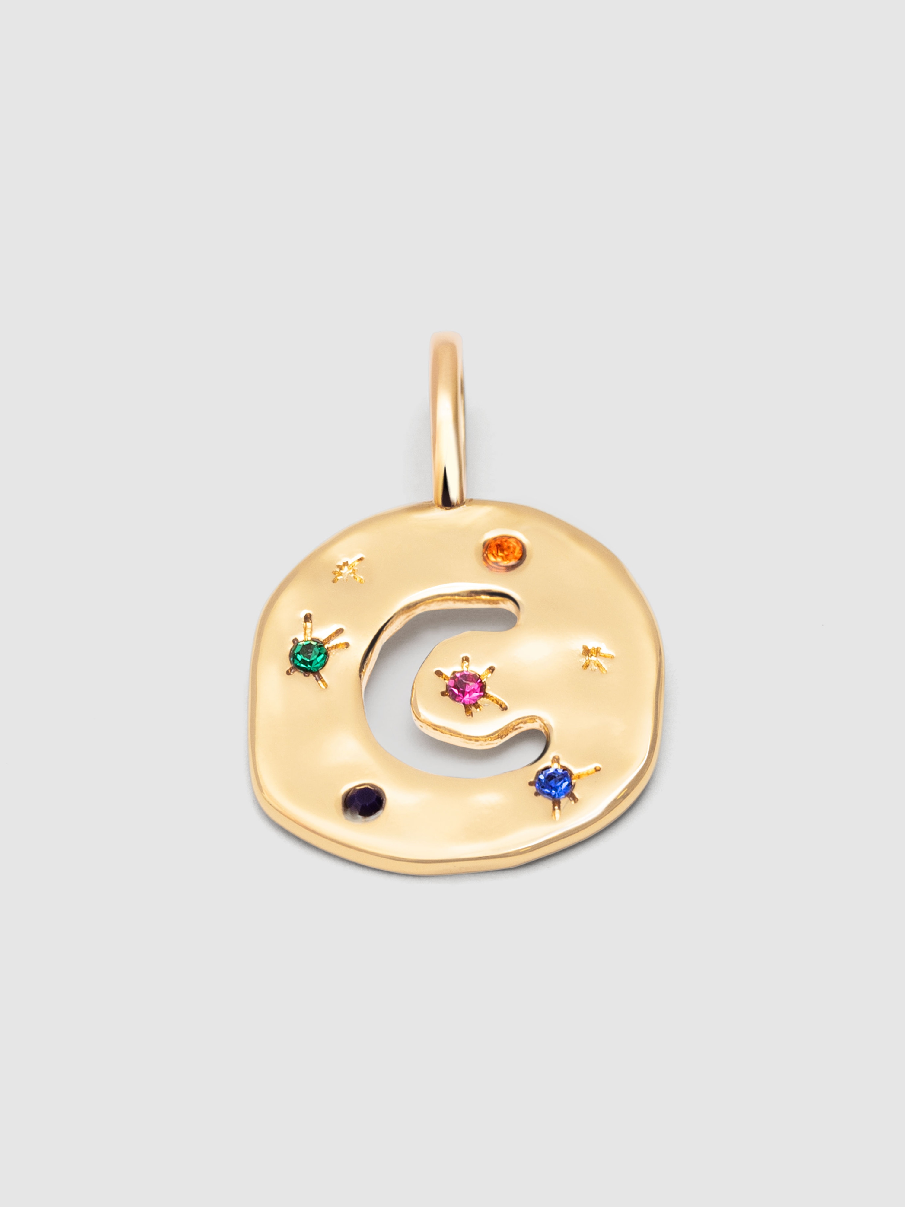 Charm Personalizado Organic Colors Letter de Liga de Metais Banhado em Ouro Letra C Ouro-1