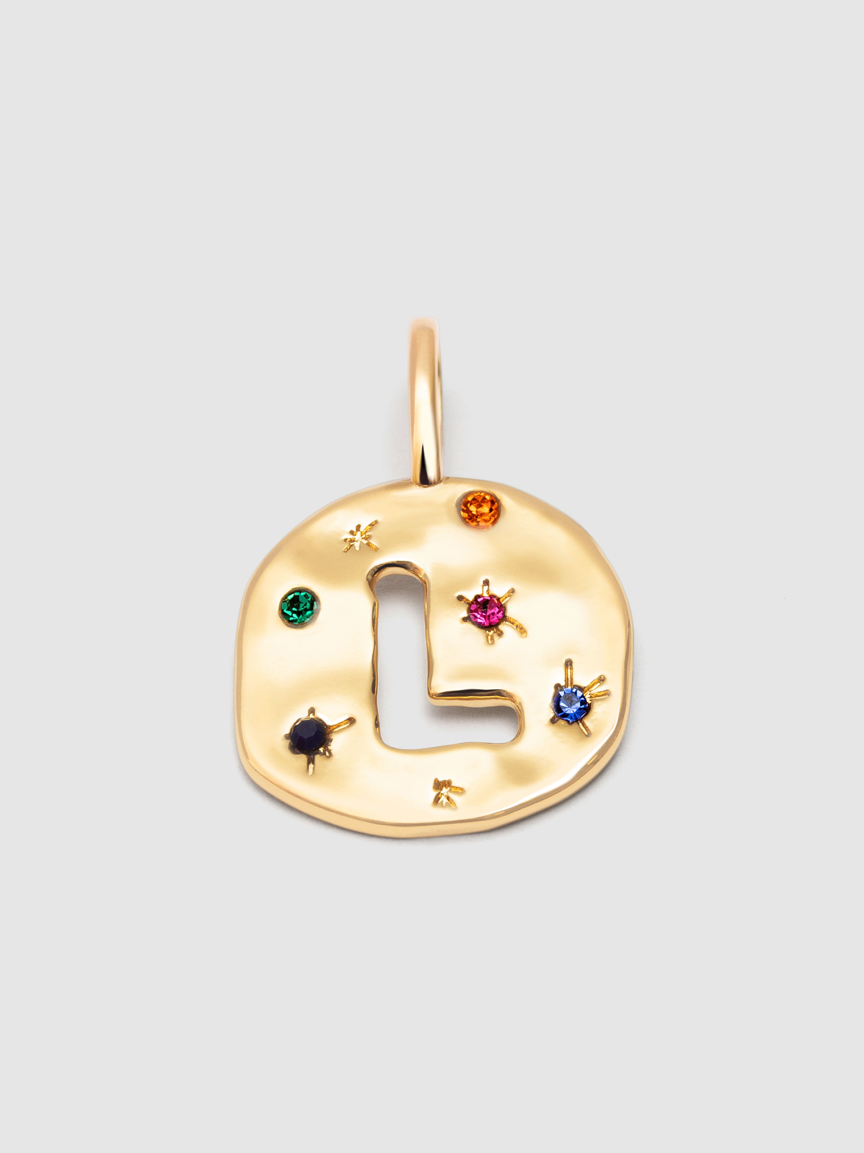 Imagem 0 de Charm Personalizado Organic Colors Letter de Ligas Metálicas Banhado em Ouro Letra L