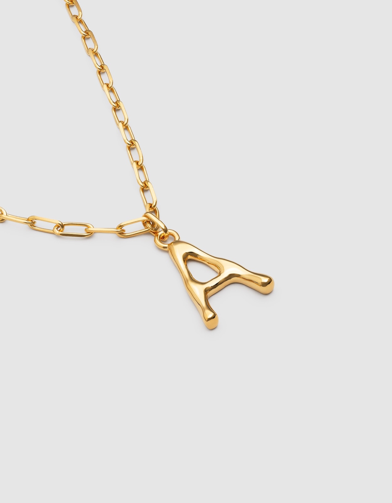 Colar Personalizado Chic Letter Xl de Aço Banhado em Ouro - a Dourado-3