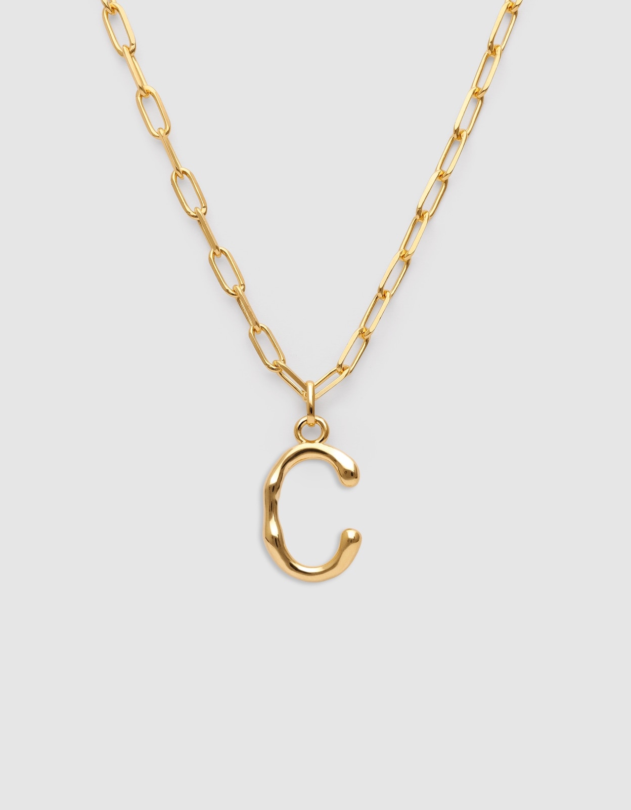 Colar Personalizado Chic Letter Xl de Aço Banhado em Ouro - C Dourado-1