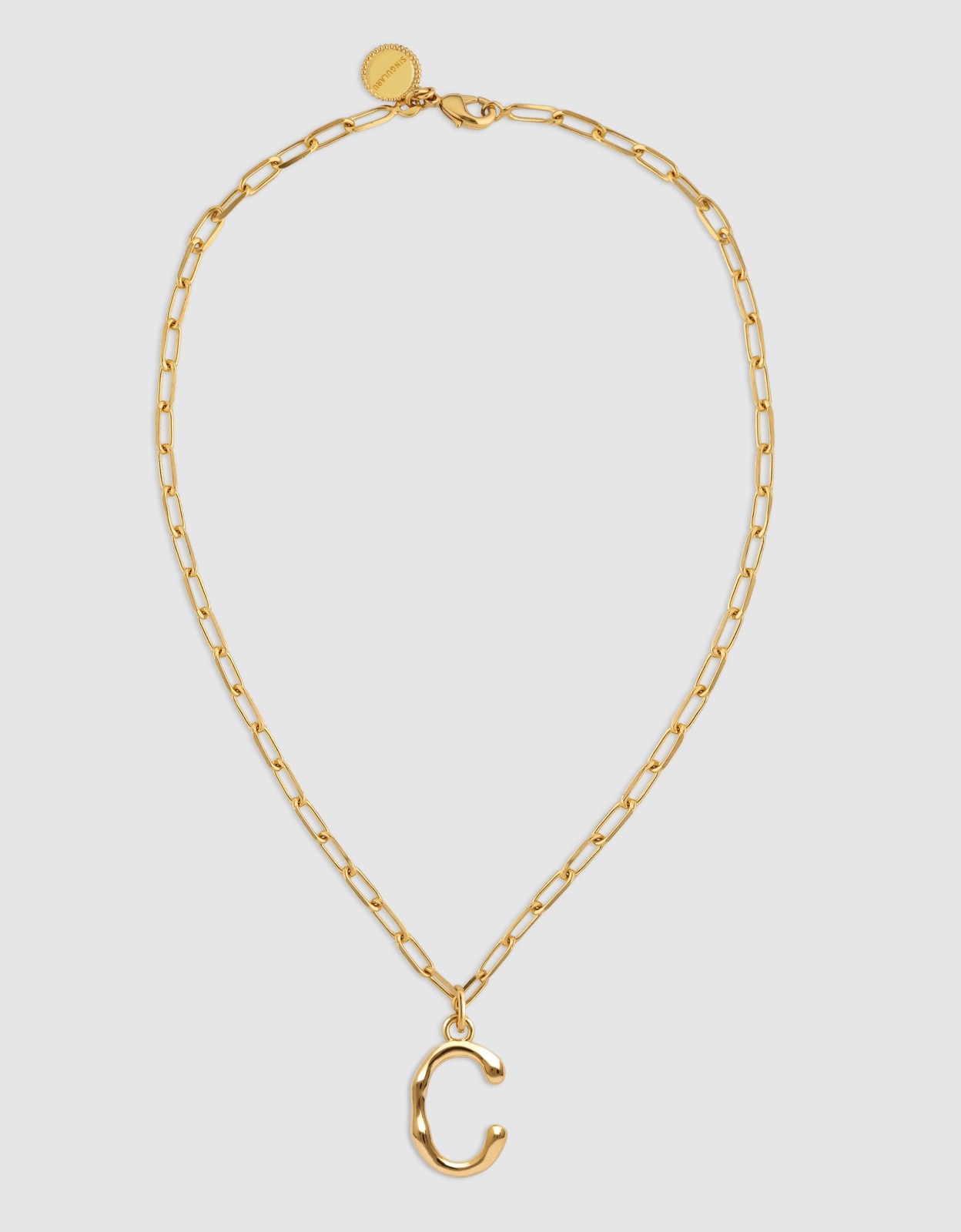 Colar Personalizado Chic Letter Xl de Aço Banhado em Ouro - C Dourado-4