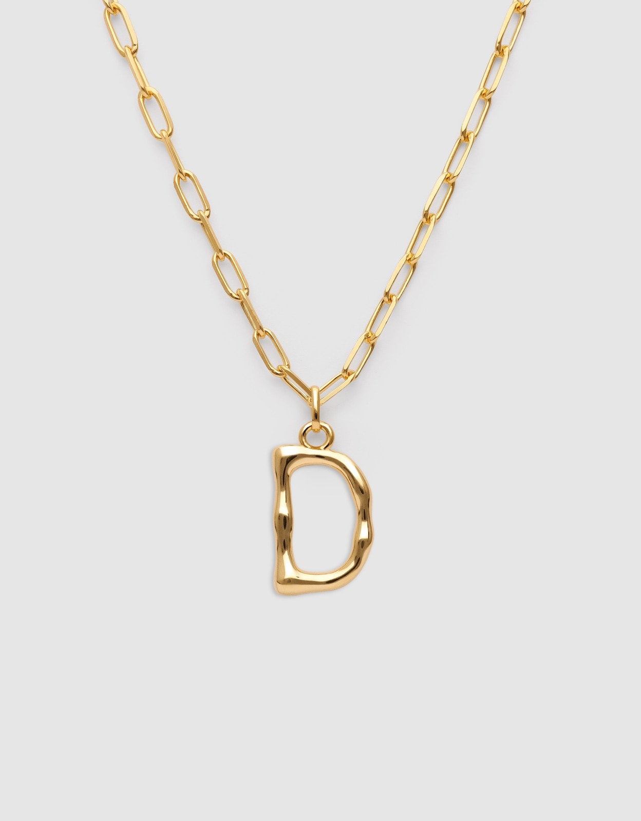Colar Personalizado Chic Letter Xl de Aço Banhado em Ouro - D Dourado-1