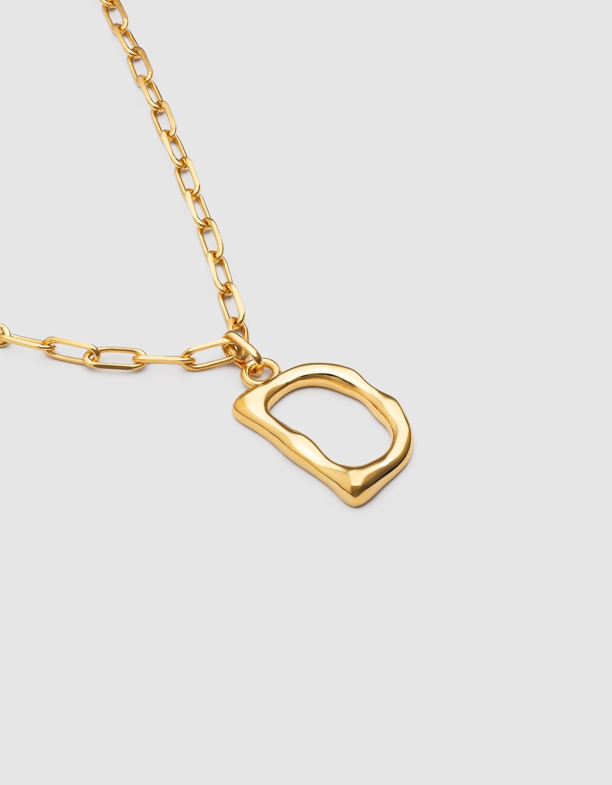 Colar Personalizado Chic Letter Xl de Aço Banhado em Ouro - D Dourado-3