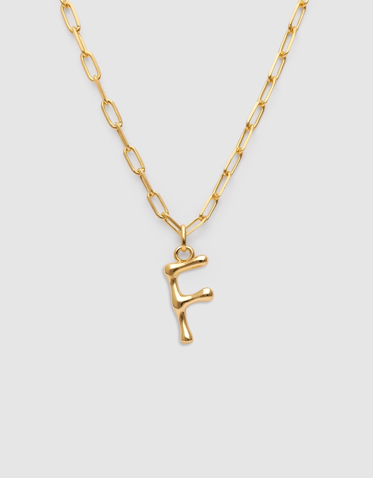 Colar Personalizado Chic Letter Xl de Aço Banhado em Ouro - F Dourado-1