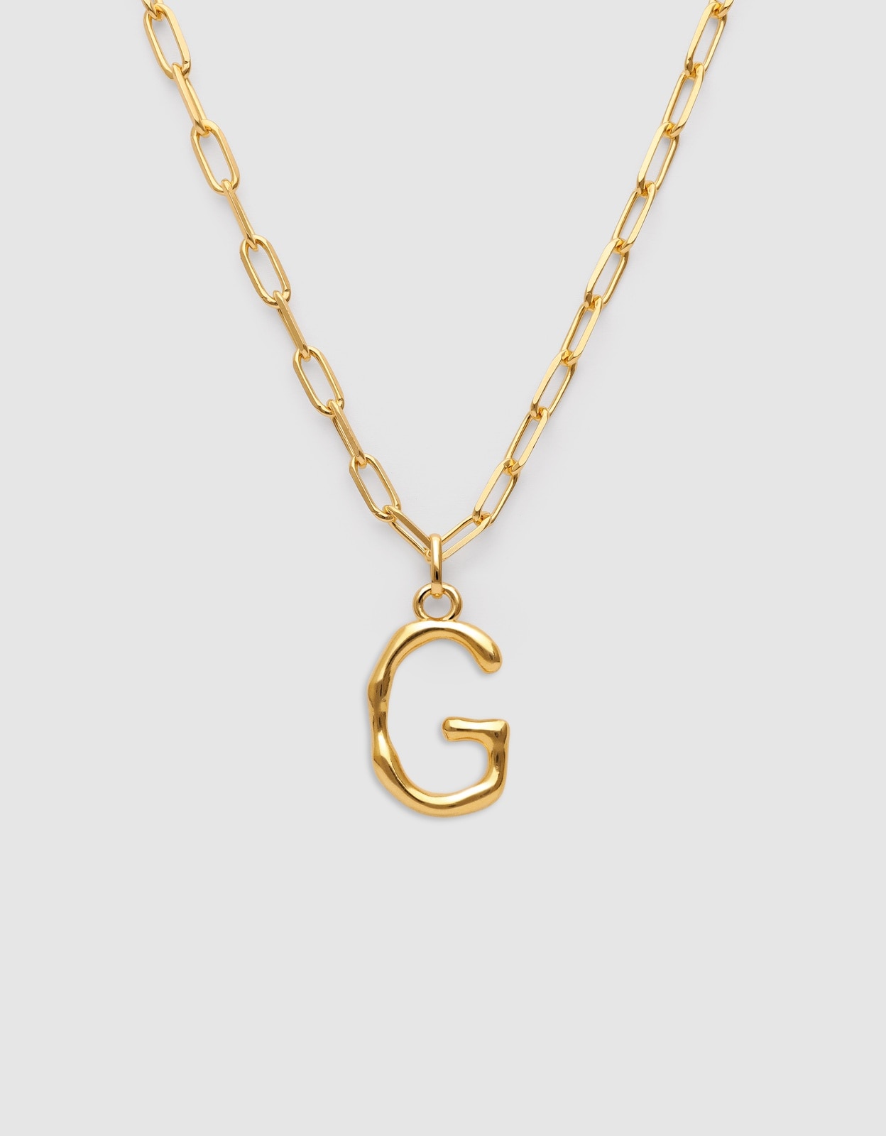 Colar Personalizado Chic Letter Xl de Aço Banhado a Ouro - G Dourado-1