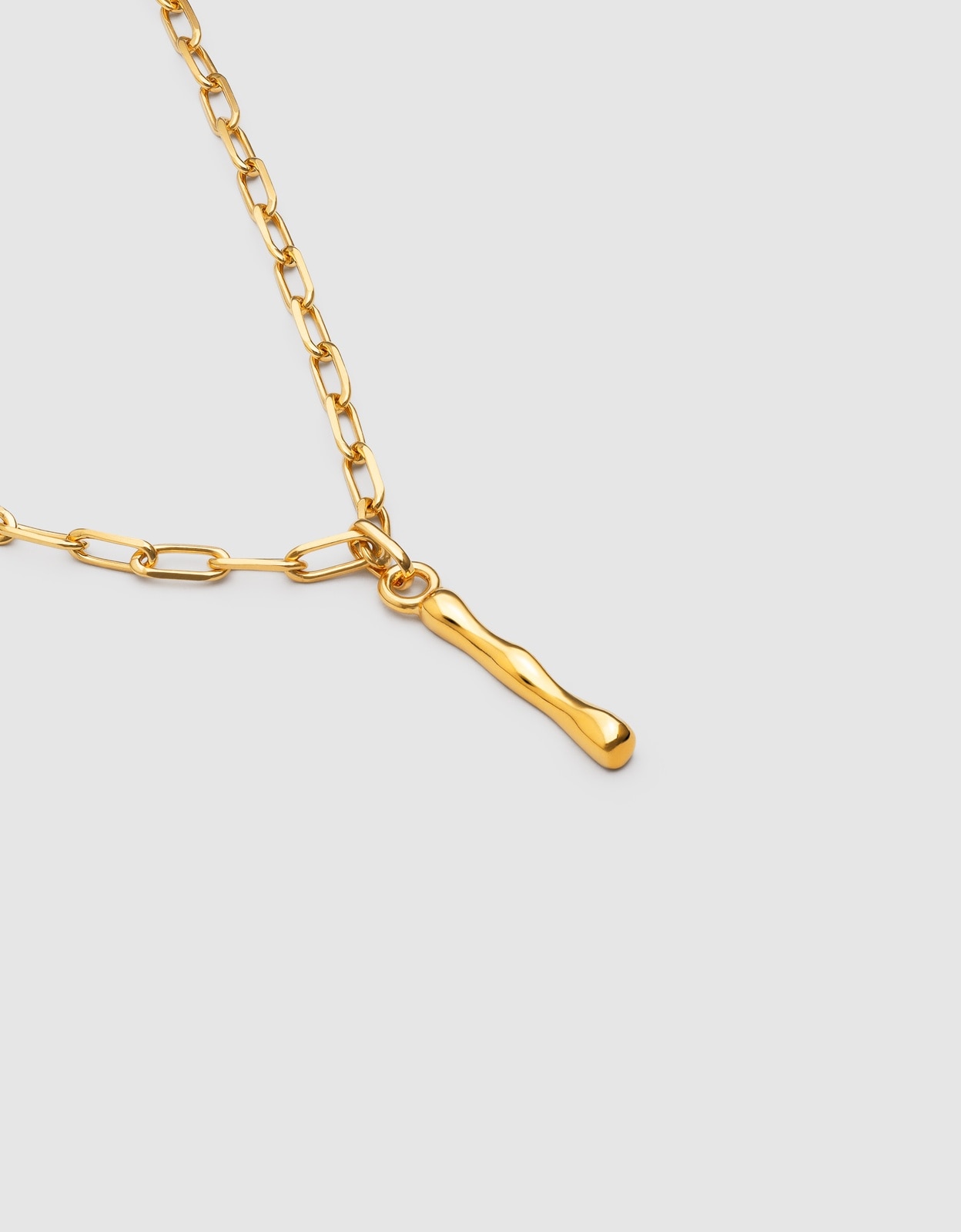 Colar Personalizado Chic Letter Xl de Aço Banhado em Ouro - I Dourado-3