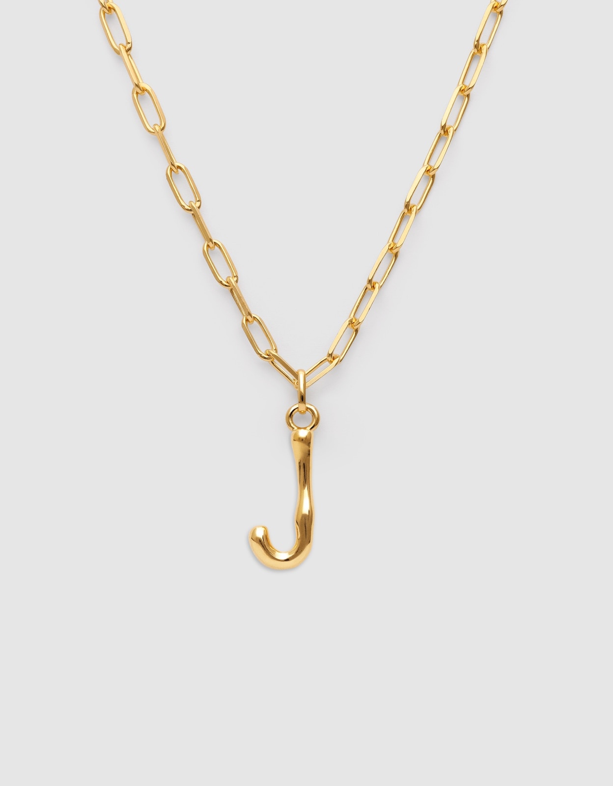 Colar Personalizado Chic Letter Xl de Aço Banhado em Ouro - J Dourado-1