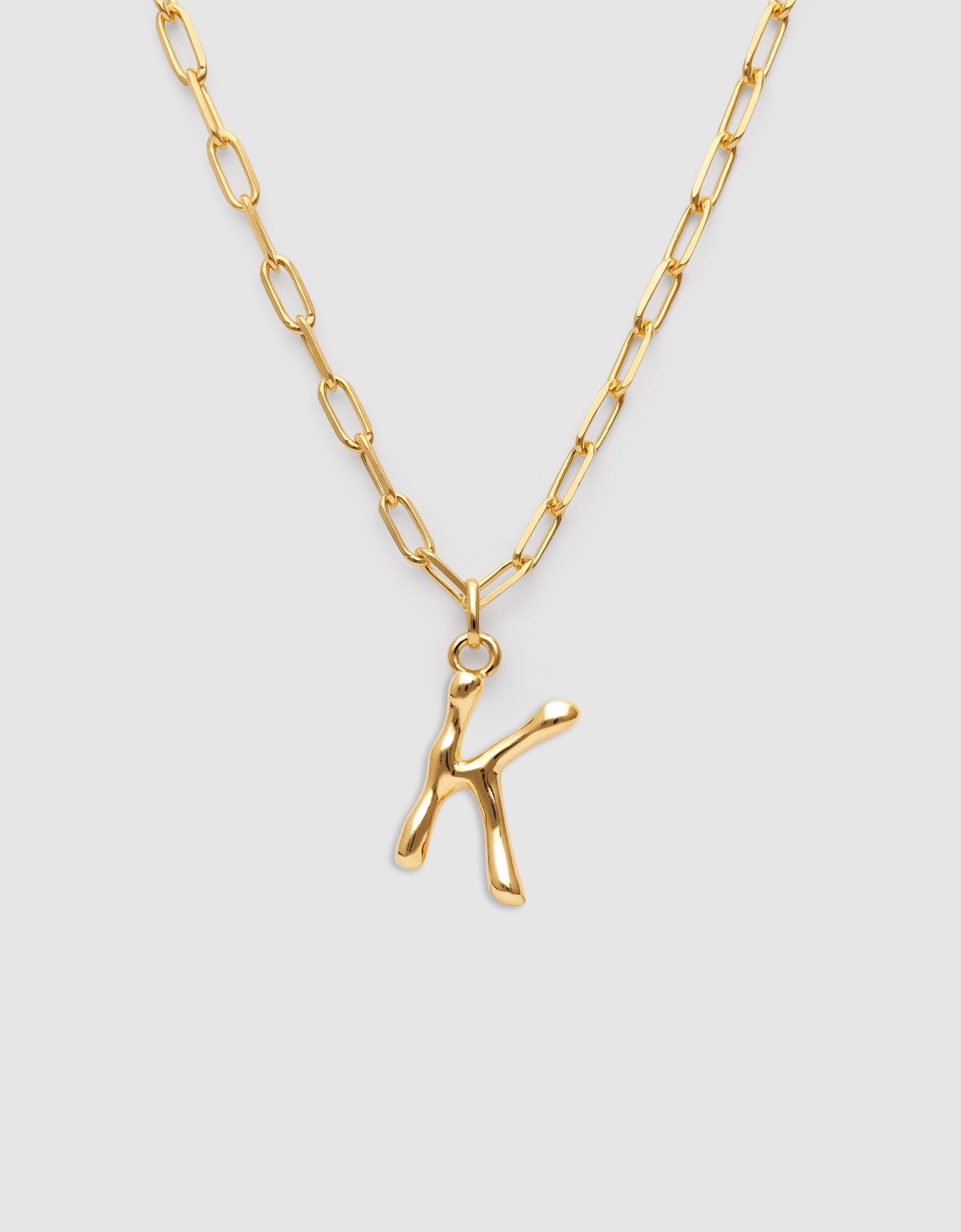 Colar Personalizado Chic Letter Xl de Aço Banhado em Ouro - K Dourado-1