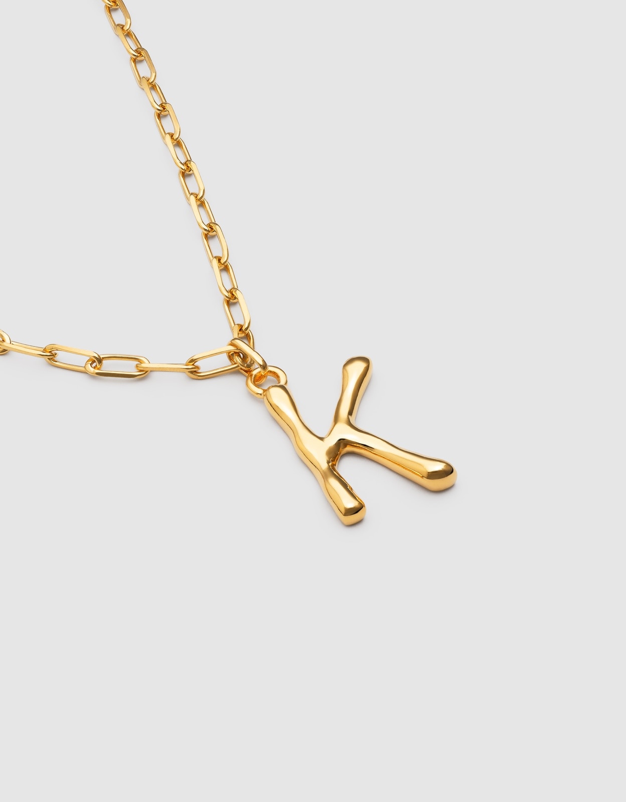 Colar Personalizado Chic Letter Xl de Aço Banhado em Ouro - K Dourado-3