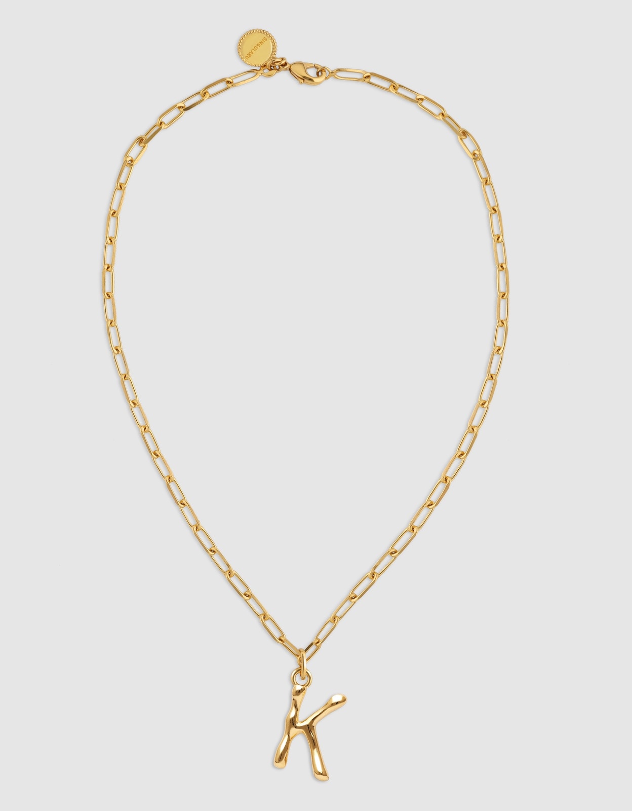 Colar Personalizado Chic Letter Xl de Aço Banhado em Ouro - K Dourado-4
