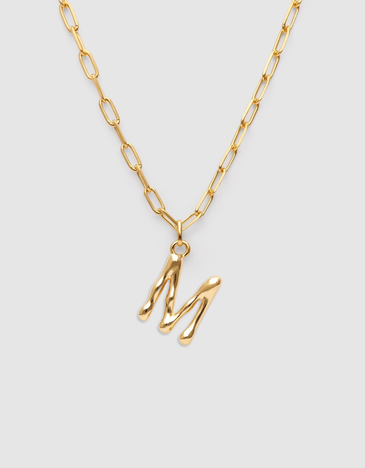Colar Personalizado Chic Letter Xl de Aço Banhado em Ouro - M Dourado-1