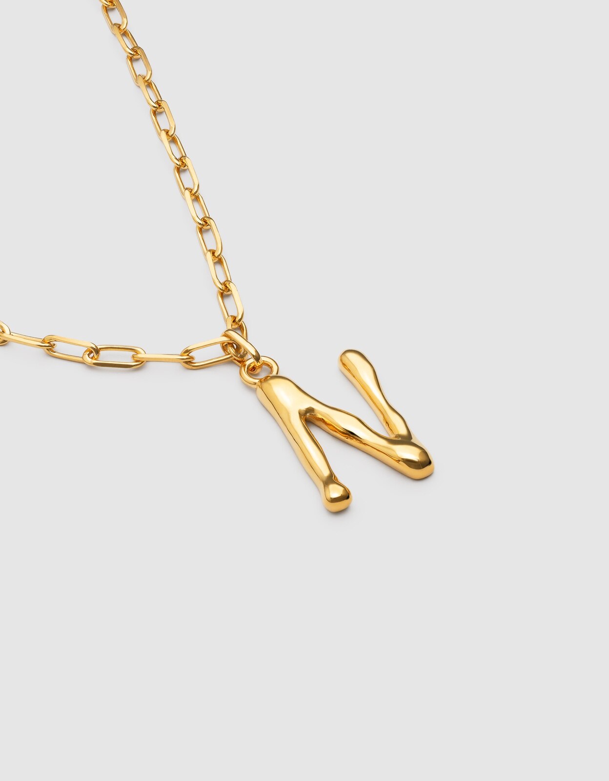 Colar Personalizado Chic Letter Xl de Aço Banhado em Ouro - N Dourado-3