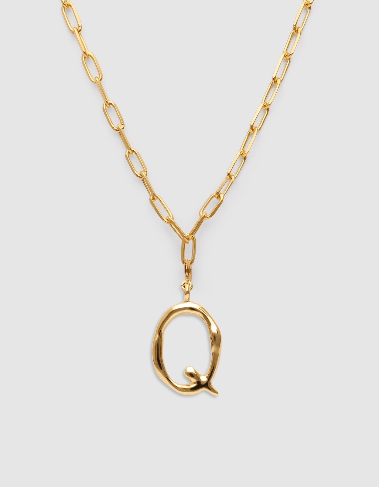 Colar Personalizado Chic Letter Xl de Aço Banhado em Ouro - Q Dourado-1