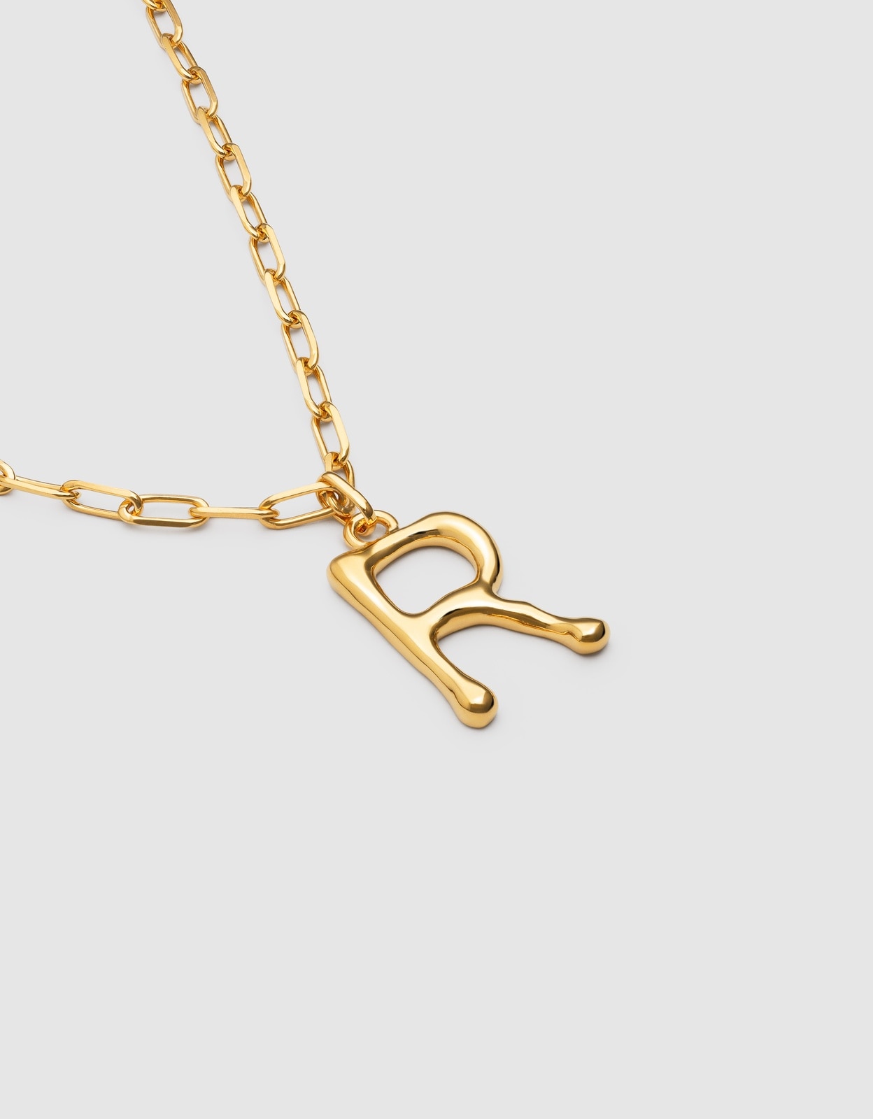 Colar Personalizado Chic Letter Xl de Aço Banhado em Ouro - R Dourado-3