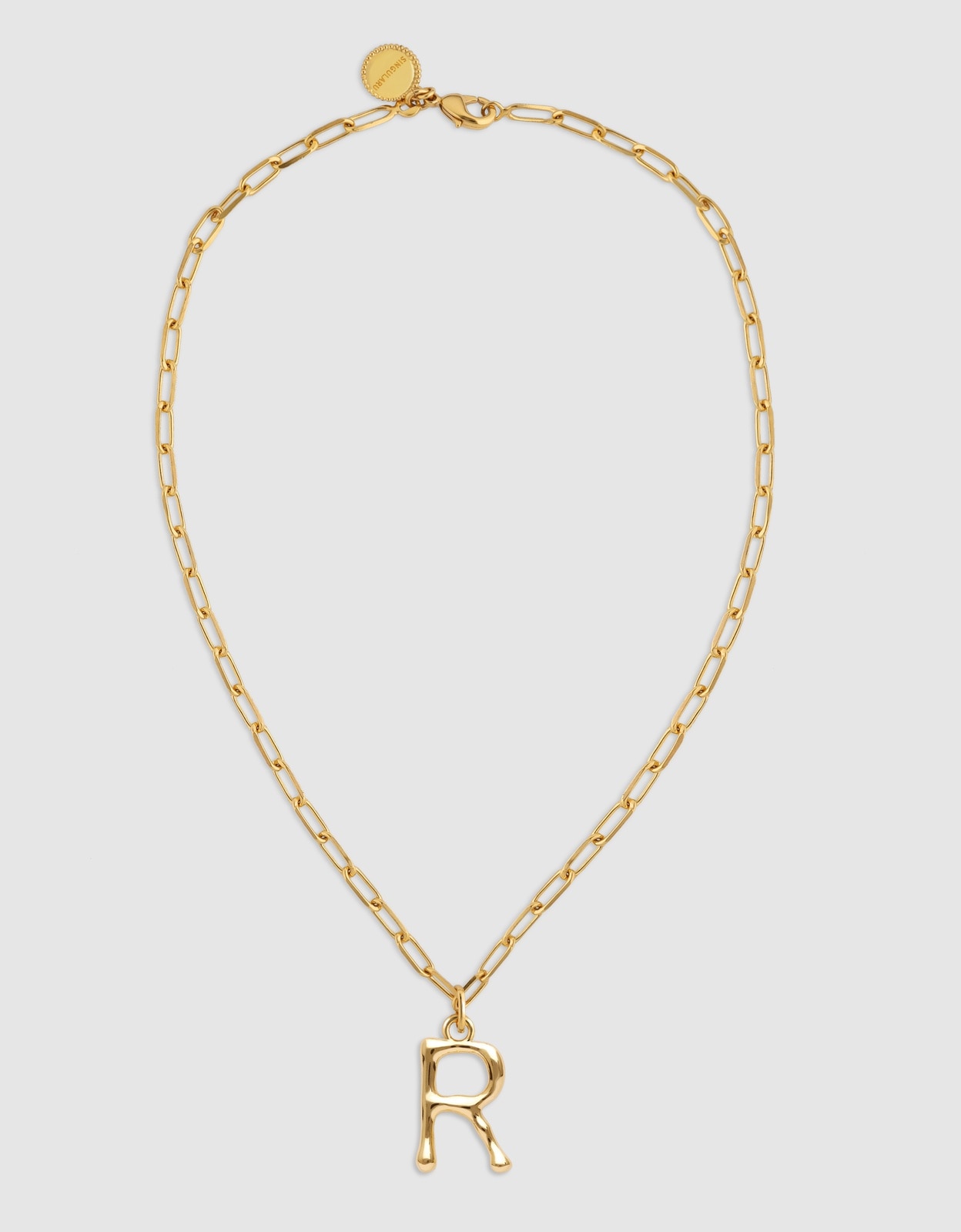 Colar Personalizado Chic Letter Xl de Aço Banhado em Ouro - R Dourado-4