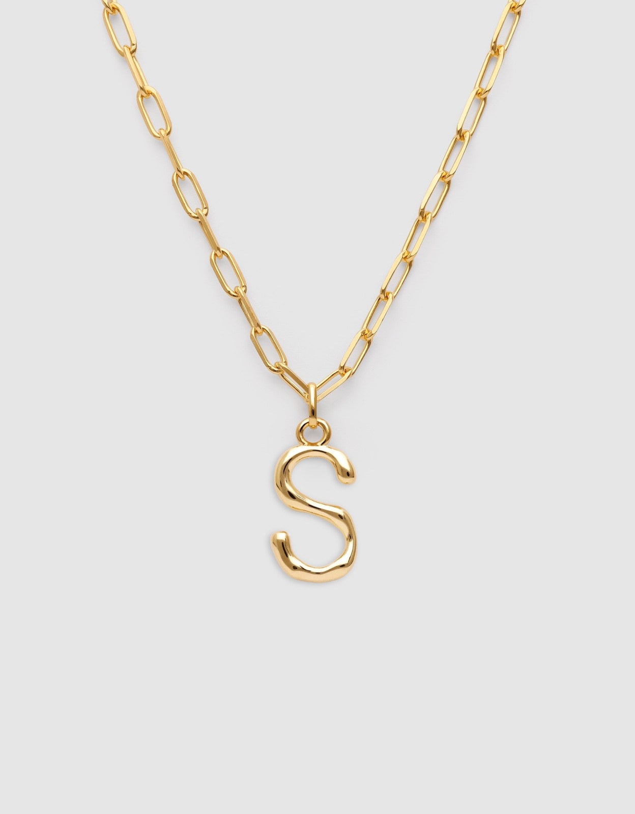 Colar Personalizado Chic Letter Xl de Aço Banhado em Ouro - S Dourado-1