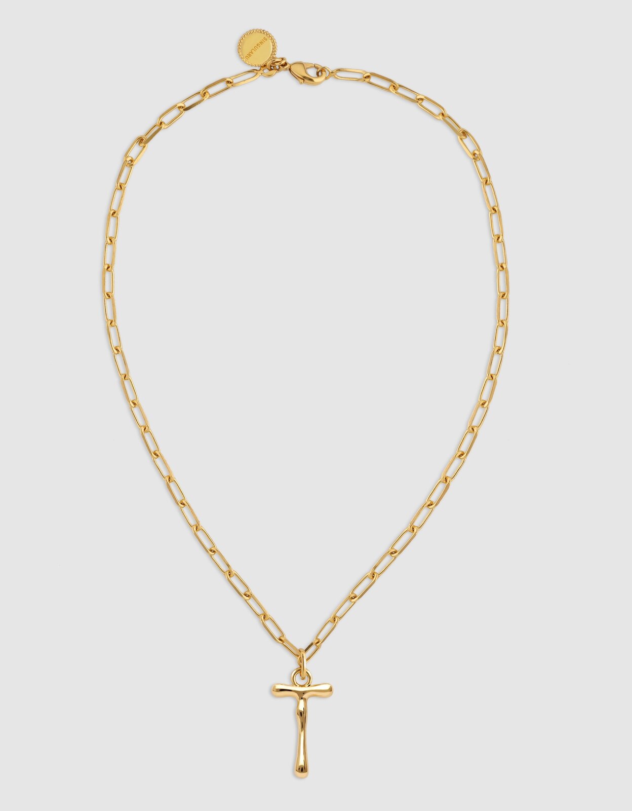 Colar Personalizado Chic Letter Xl de Aço Banhado em Ouro - T Dourado-4
