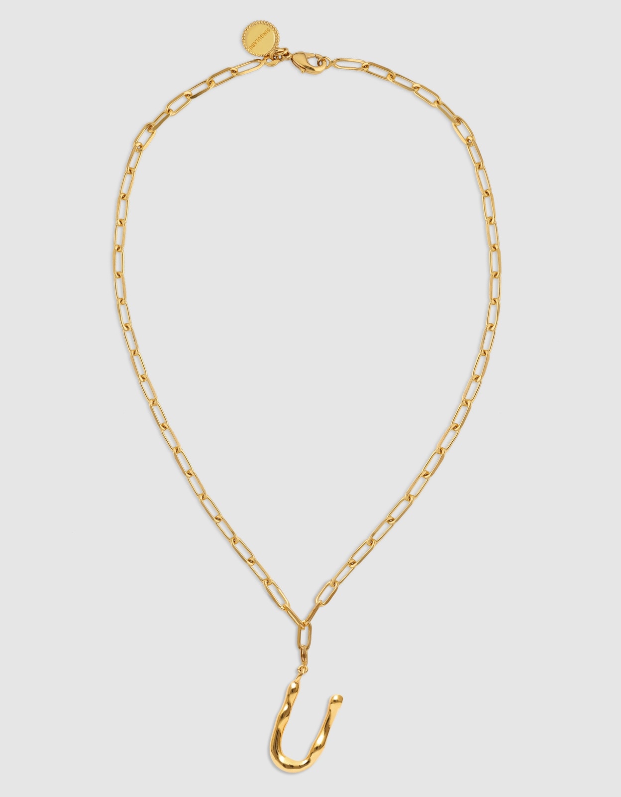 Colar Personalizado Chic Letter Xl de Aço Banhado em Ouro - U Dourado-4