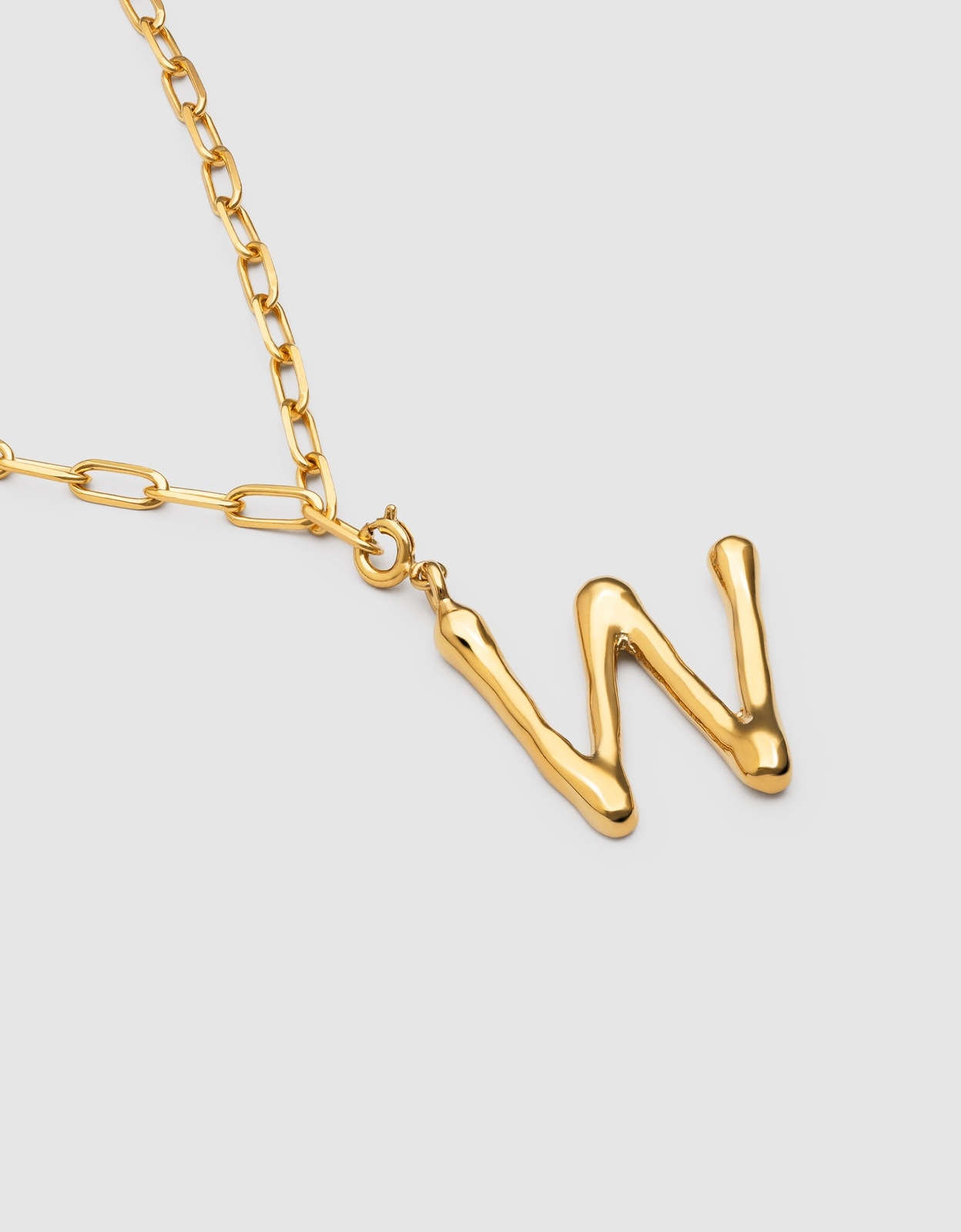 Colar Personalizado Chic Letter Xl de Aço Banhado em Ouro - W Dourado-2