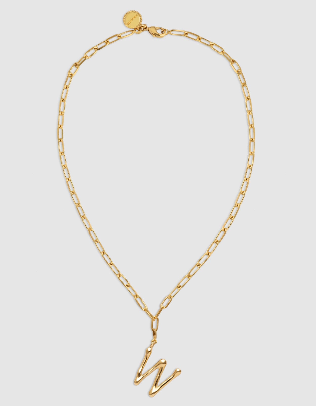 Colar Personalizado Chic Letter Xl de Aço Banhado em Ouro - W Dourado-3