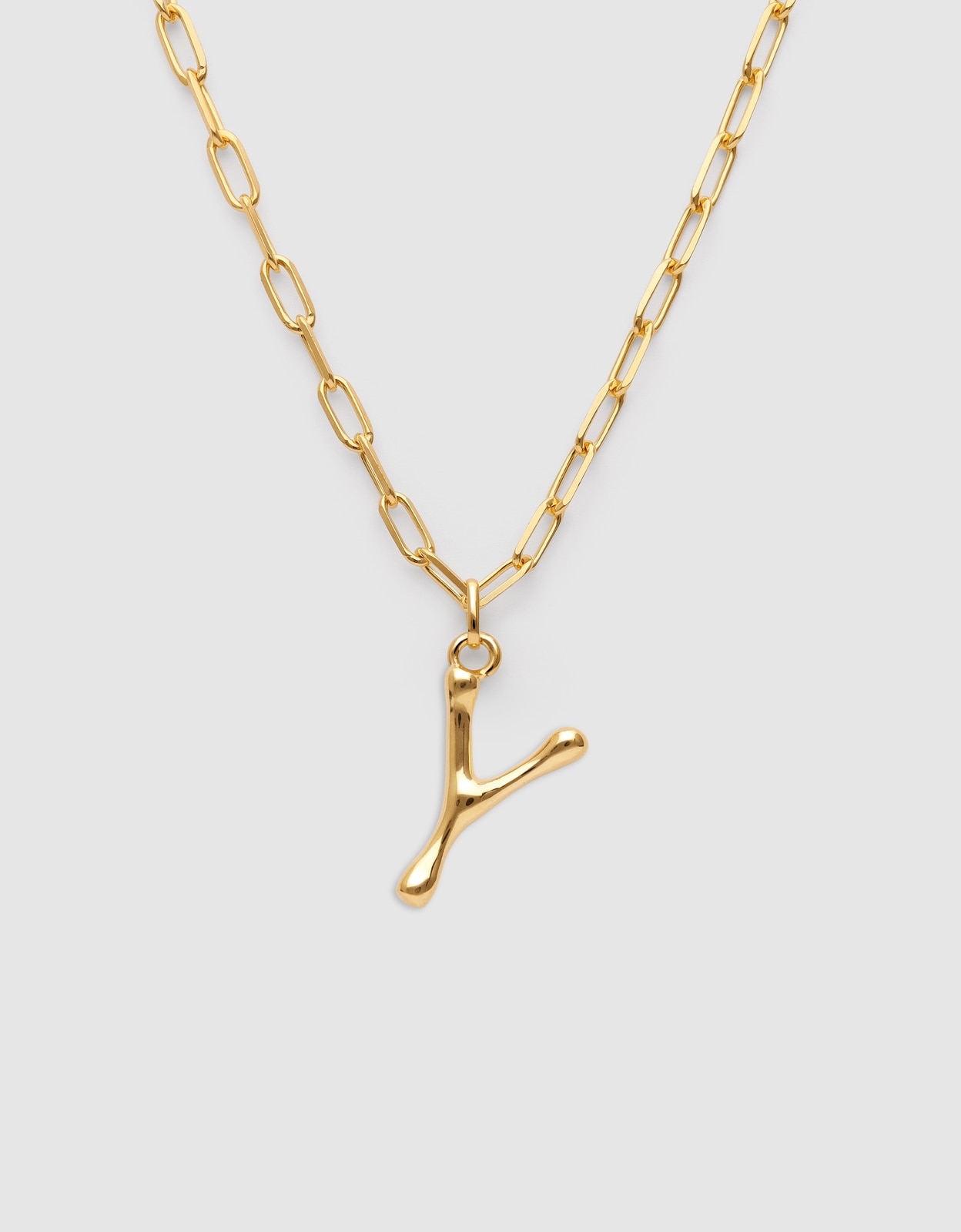 Colar Personalizado Chic Letter Xl de Aço Banhado a Ouro - Y Dourado-1