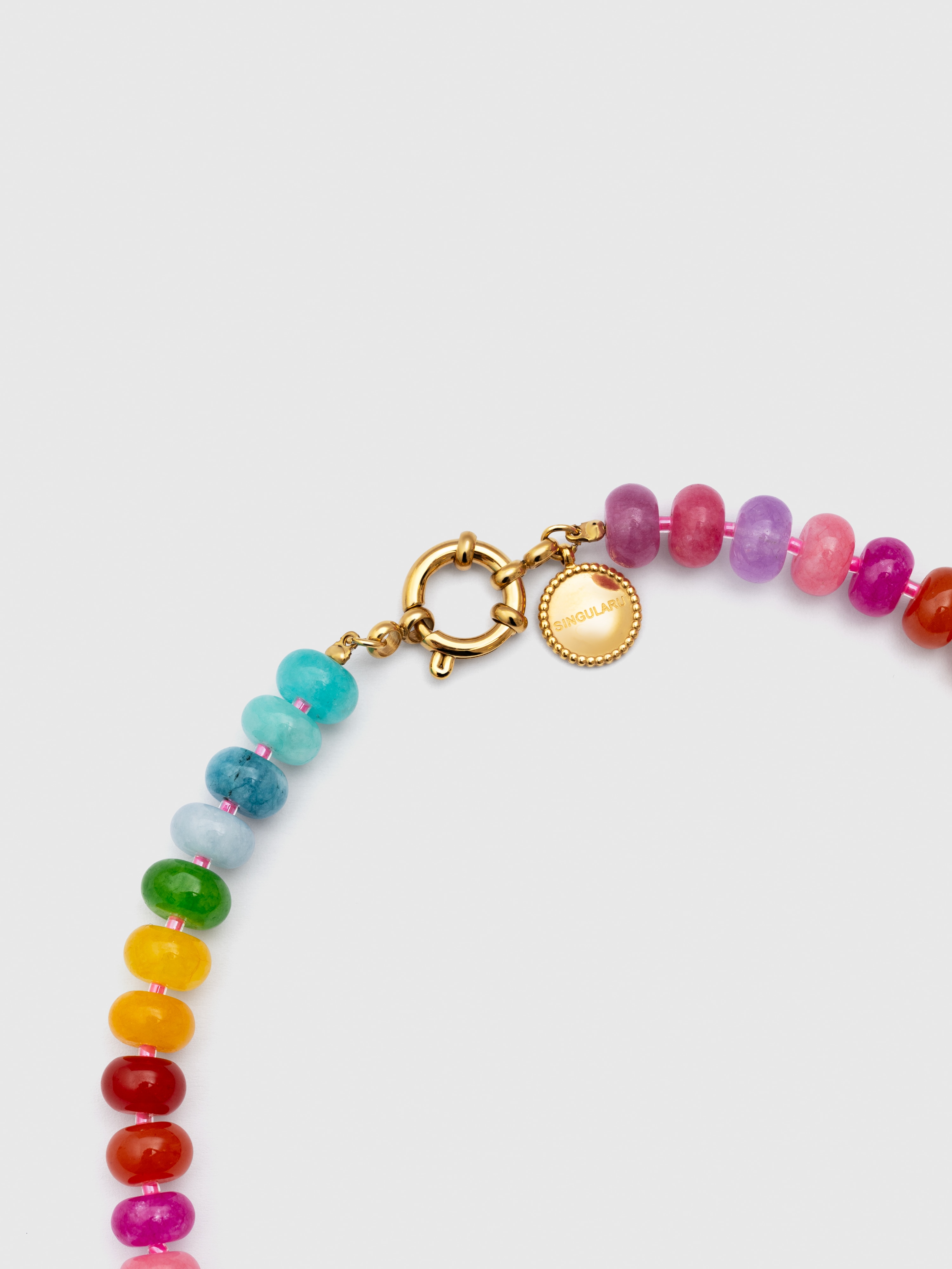 Colar Bloom Stones de Aço Banhado a Ouro Multicolor-4
