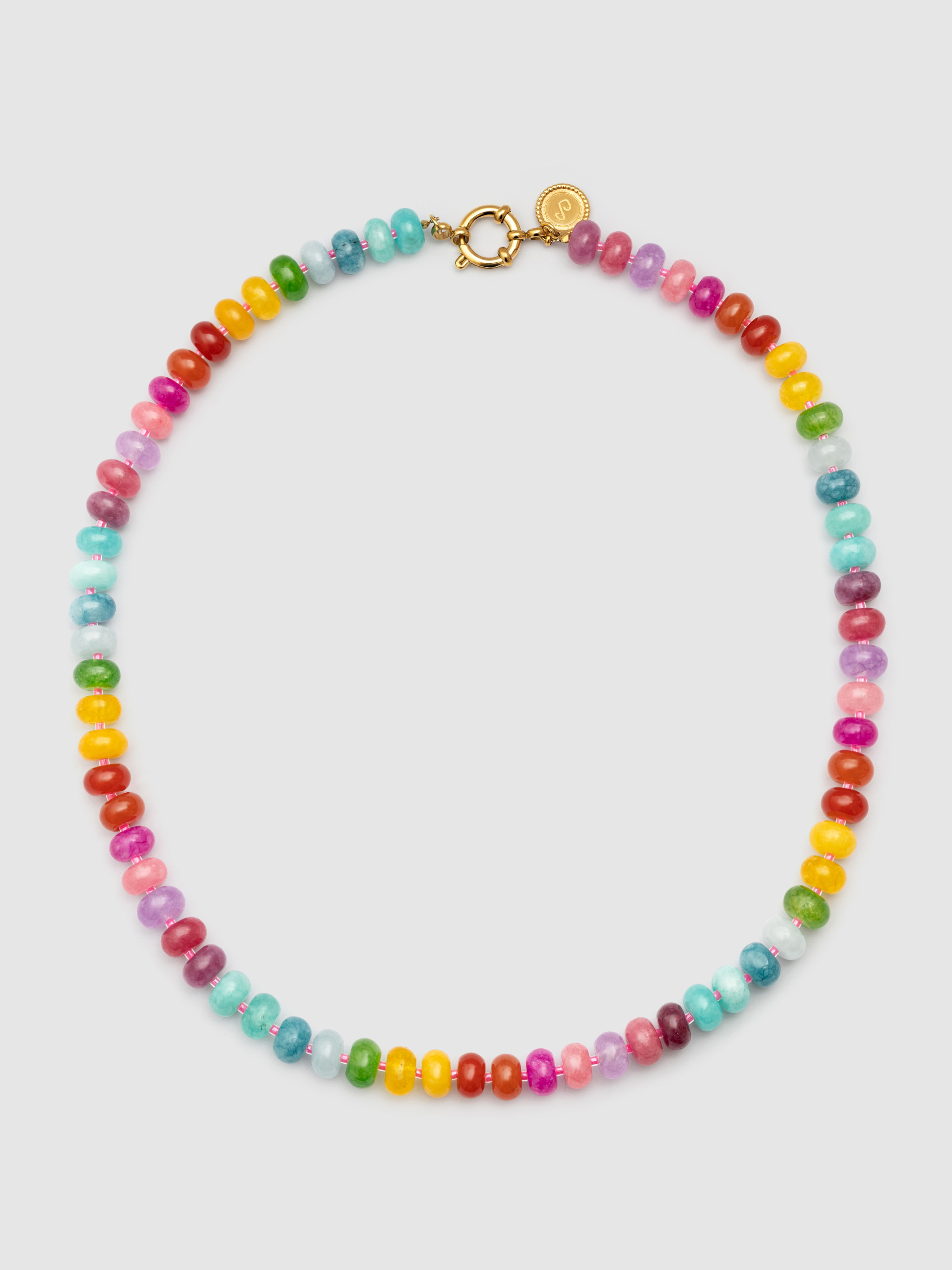 Colar Bloom Stones de Aço Banhado a Ouro Multicolor-5