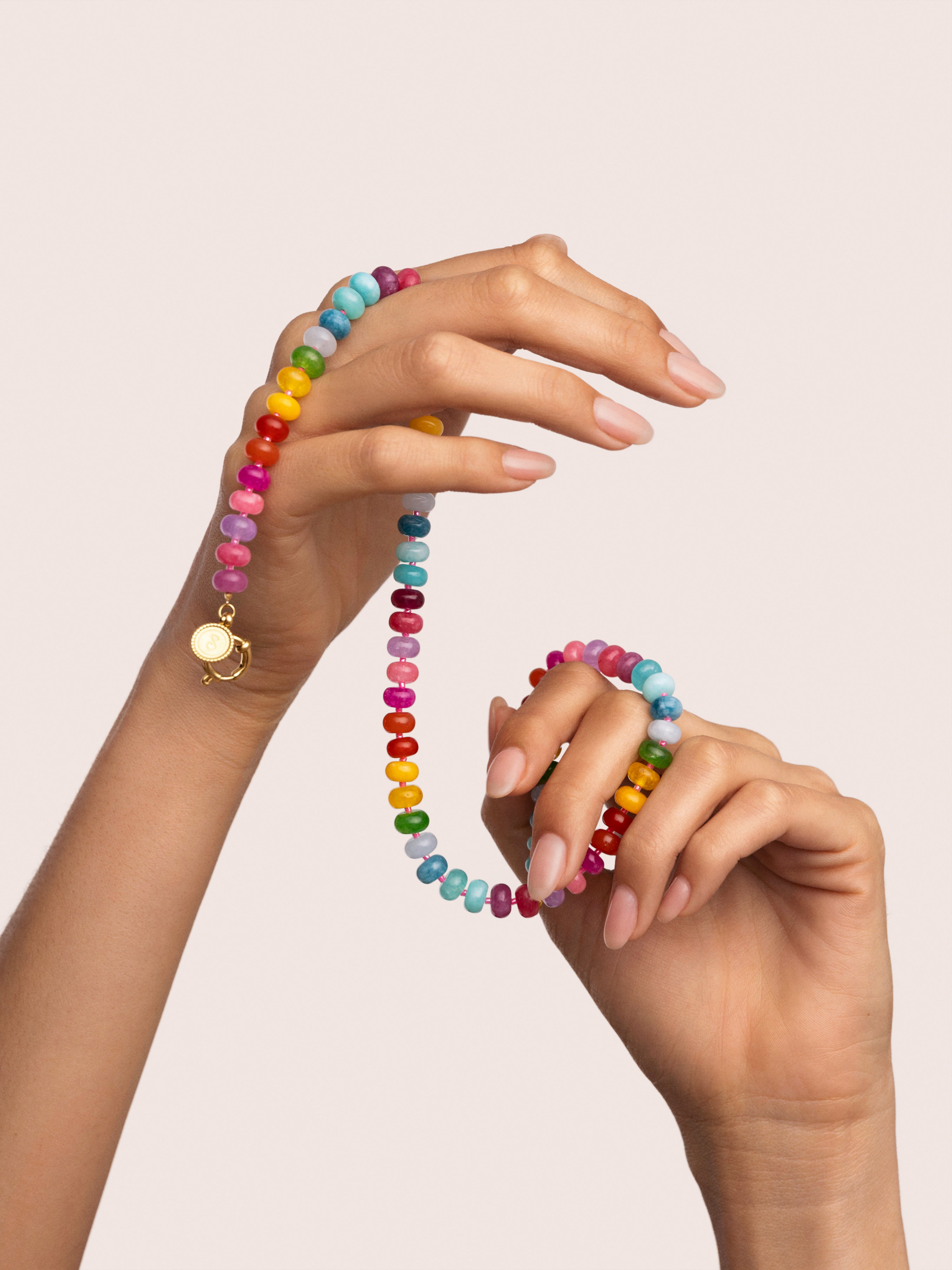 Colar Bloom Stones de Aço Banhado a Ouro Multicolor-7