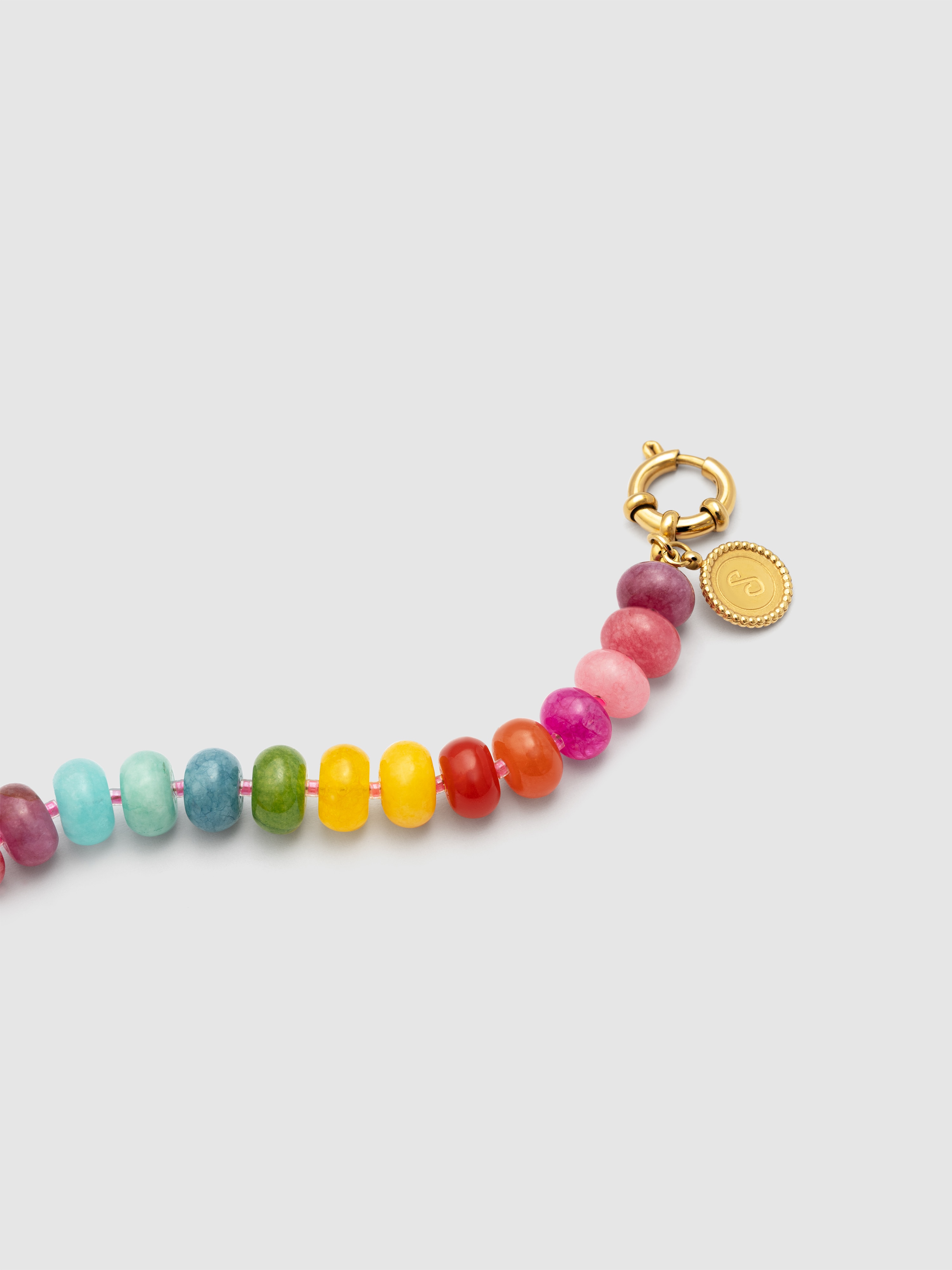 Pulseira com Elos Bloom Stones de Aço Banhado a Ouro Multicolor-4