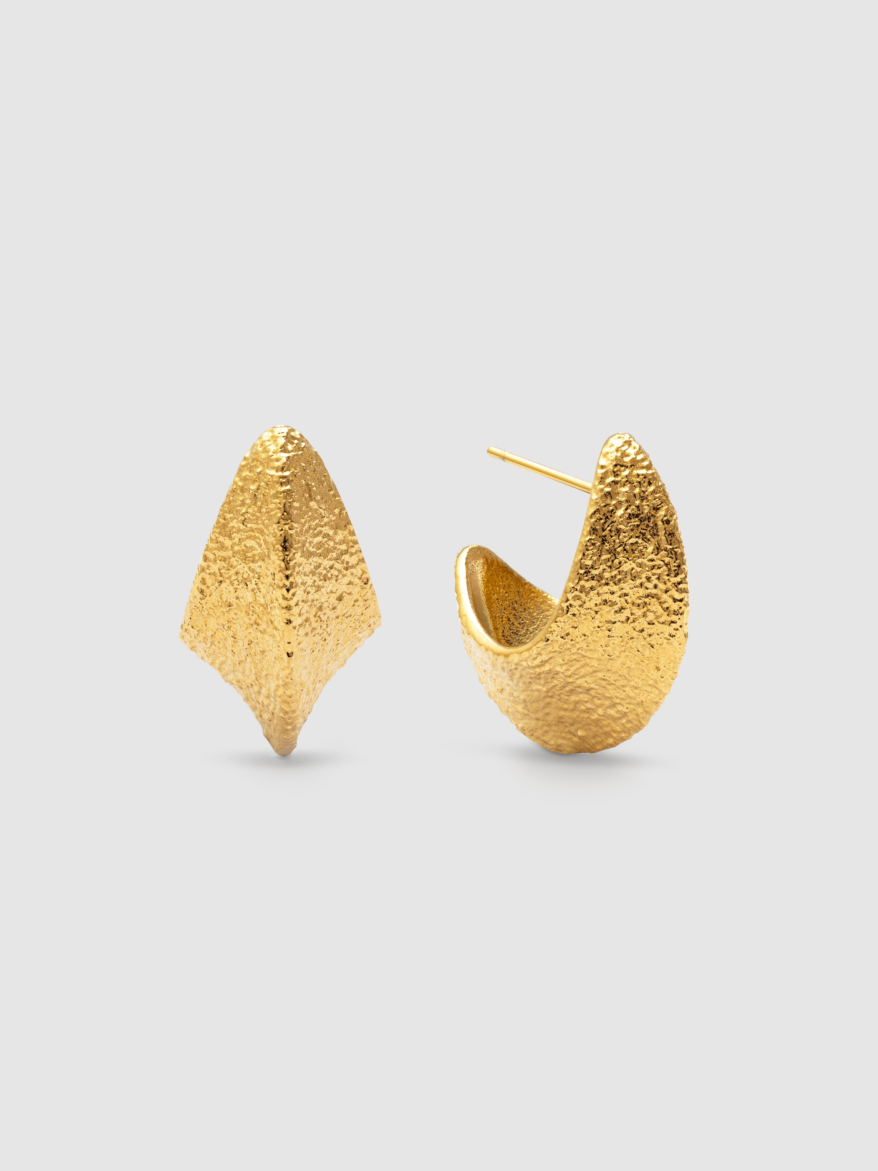 Brincos Organic Shape de Aço Banhado a Ouro Dourado-1