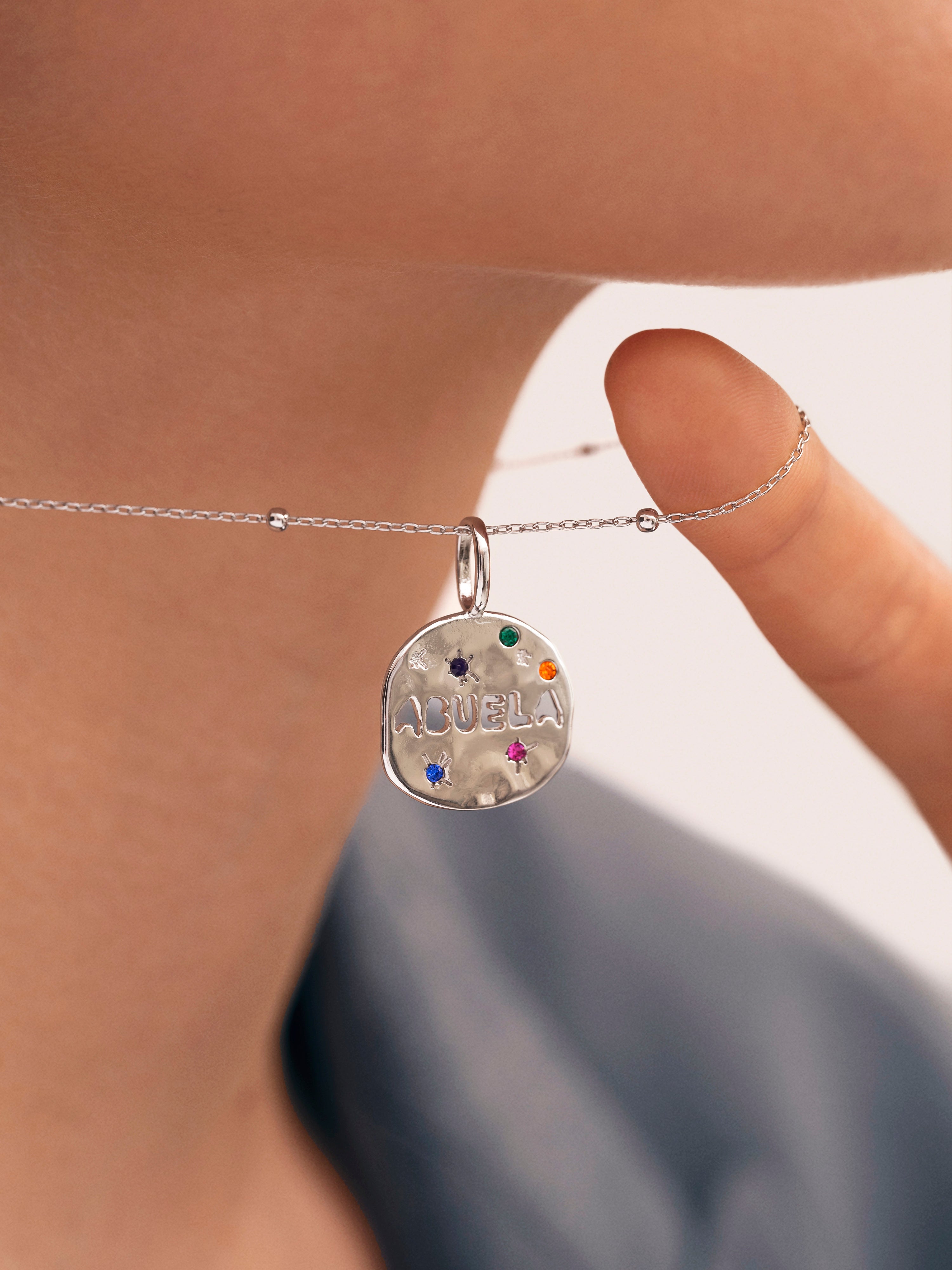 Charm Avó de Liga de Metais Banhado em Ródio Multicolor-5