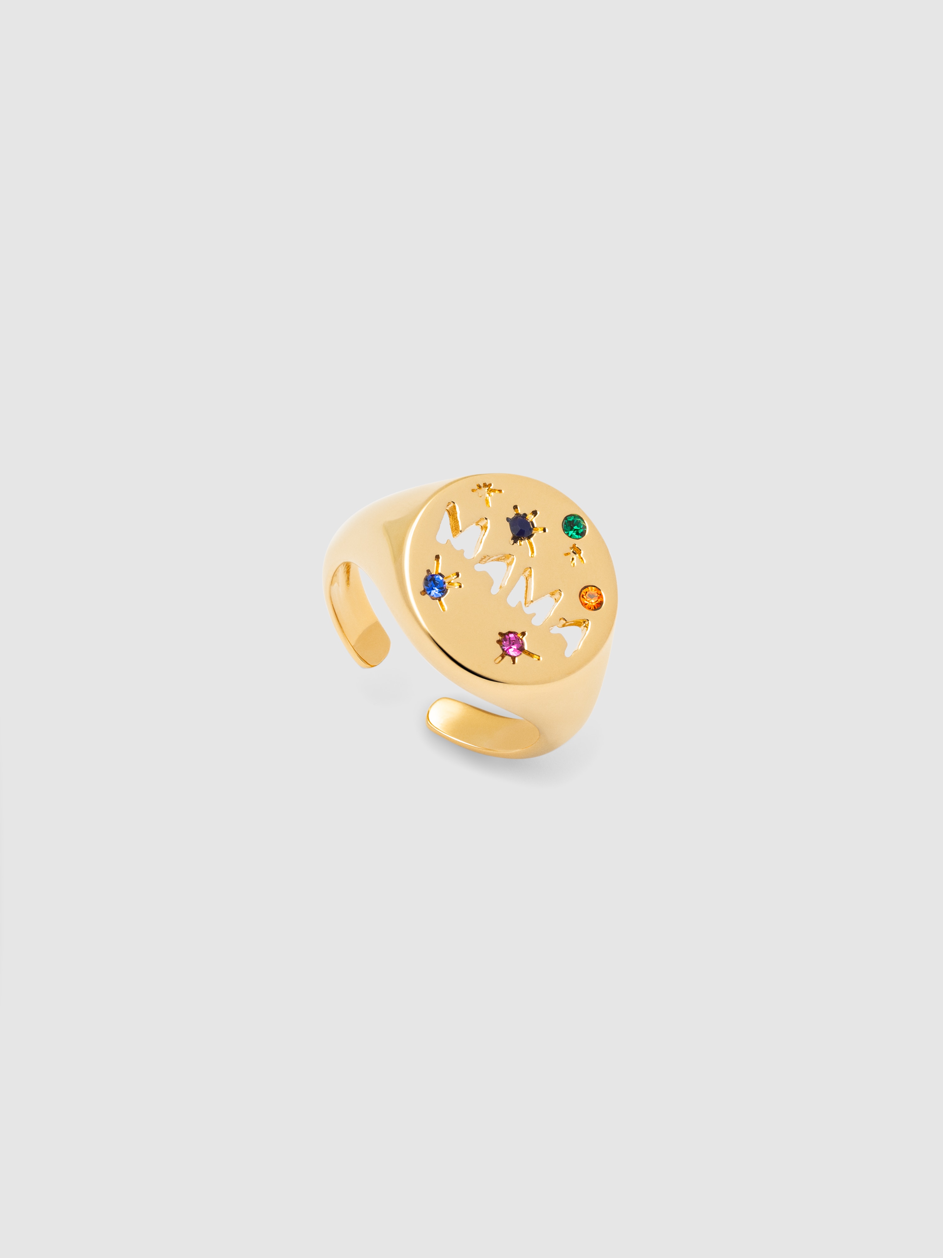 Anel Mamã de Liga de Metais Banhado a Ouro Ouro-4