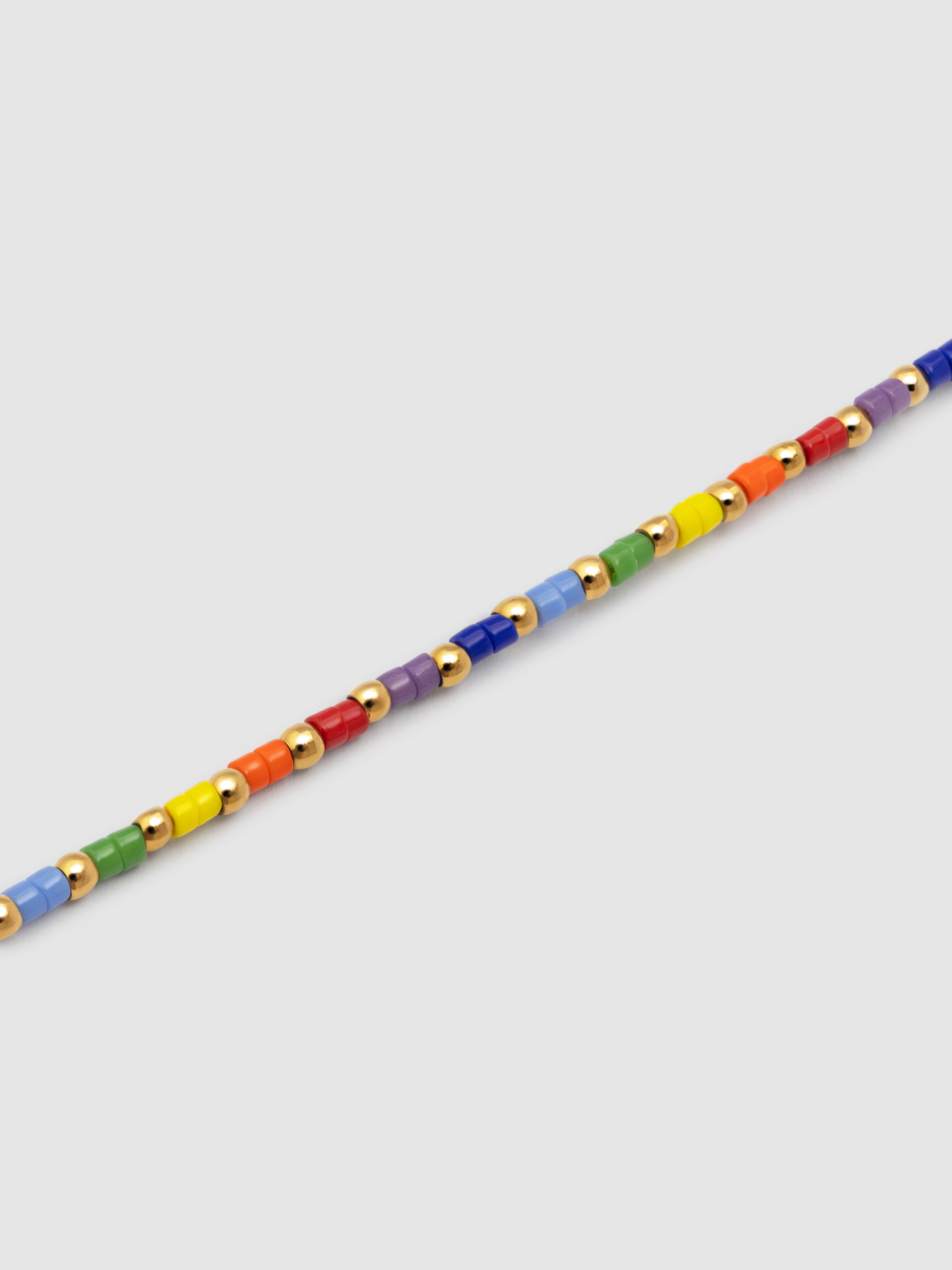 Tornozeleira Rainbow de Aço Banhado a Ouro Multicolor-3
