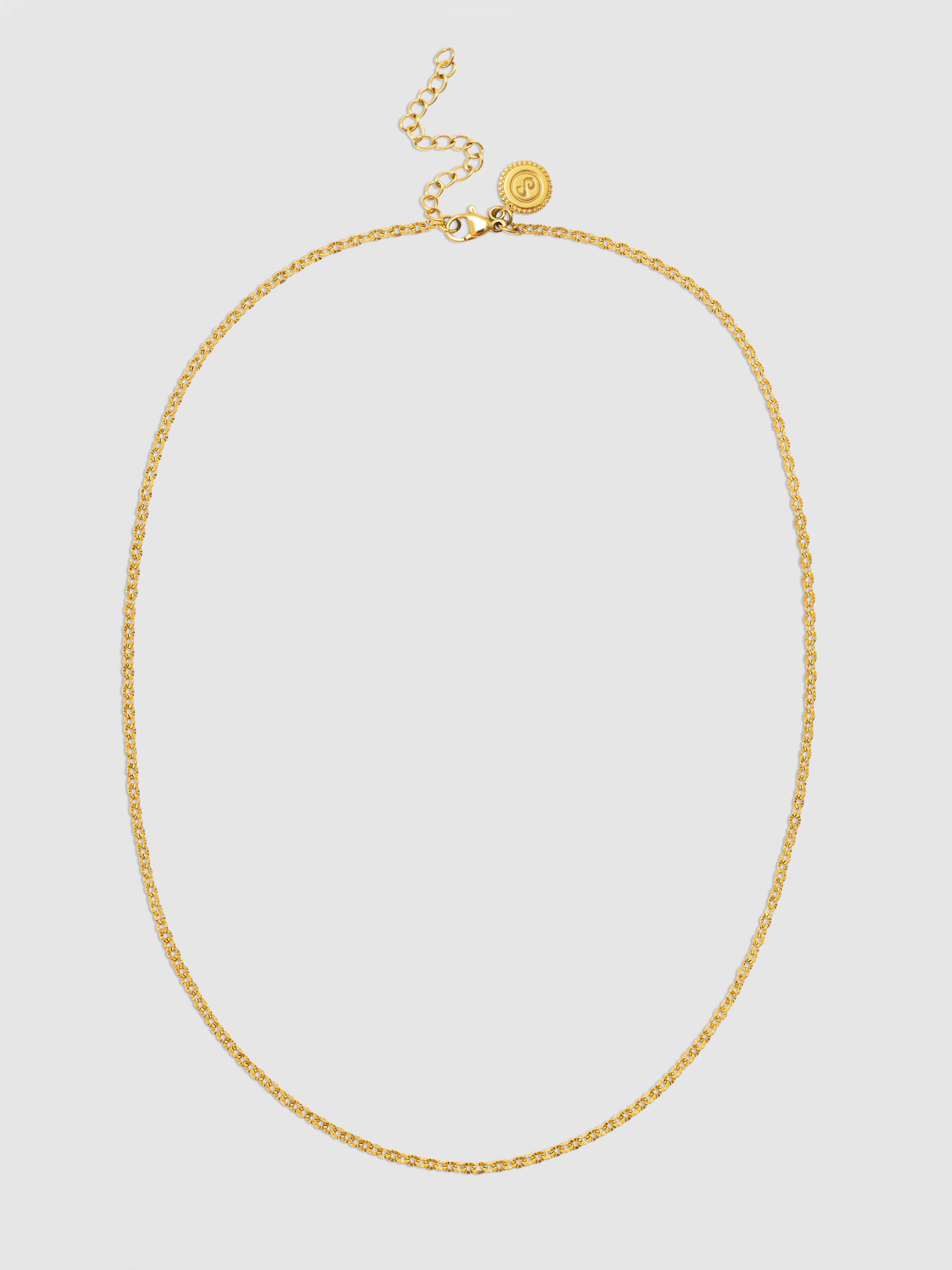 Colar Celestia de Aço Banhado em Ouro Dourado-4