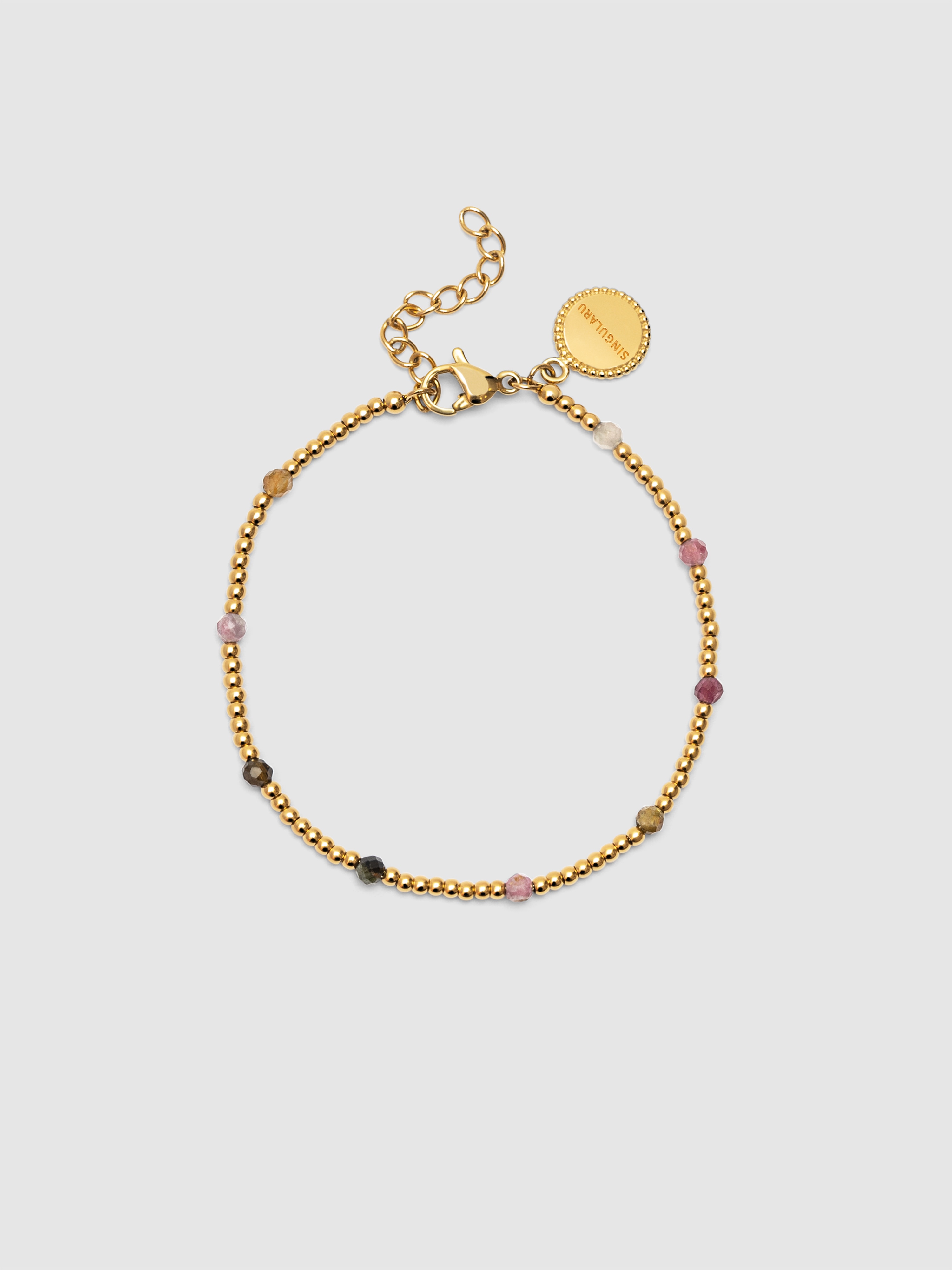 Pulseira de Corrente Tourmaline Dream de Aço Banhado a Ouro Multicolor-1