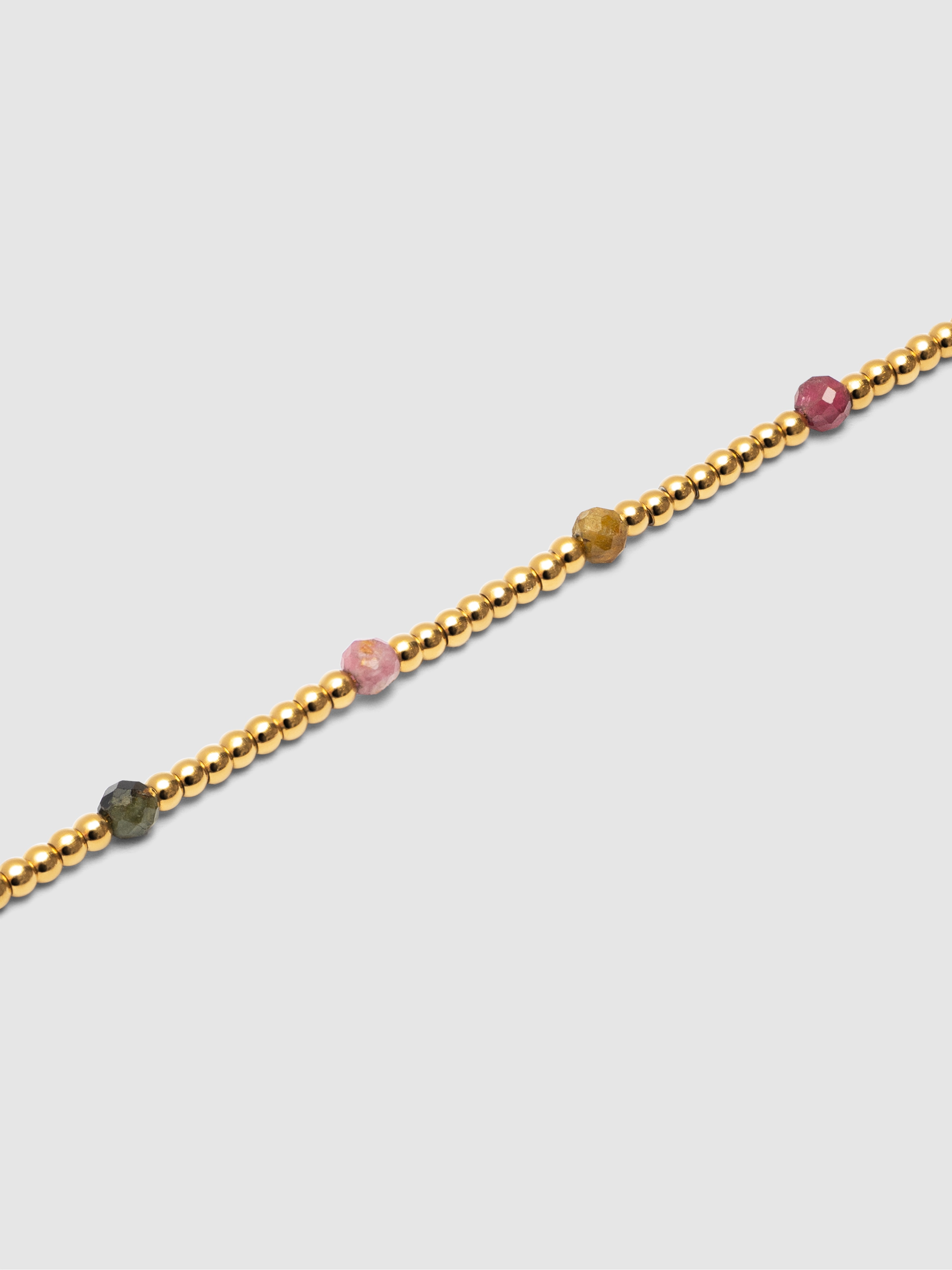 Pulseira de Corrente Tourmaline Dream de Aço Banhado a Ouro Multicolor-3